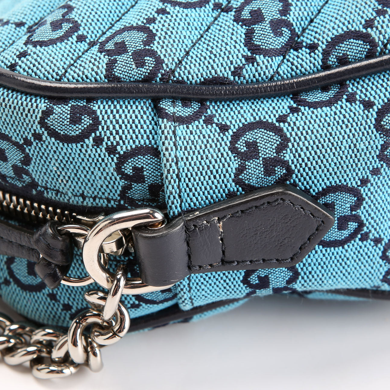 Gucci 447632 Marmont Small GG Canvas Camera Blue