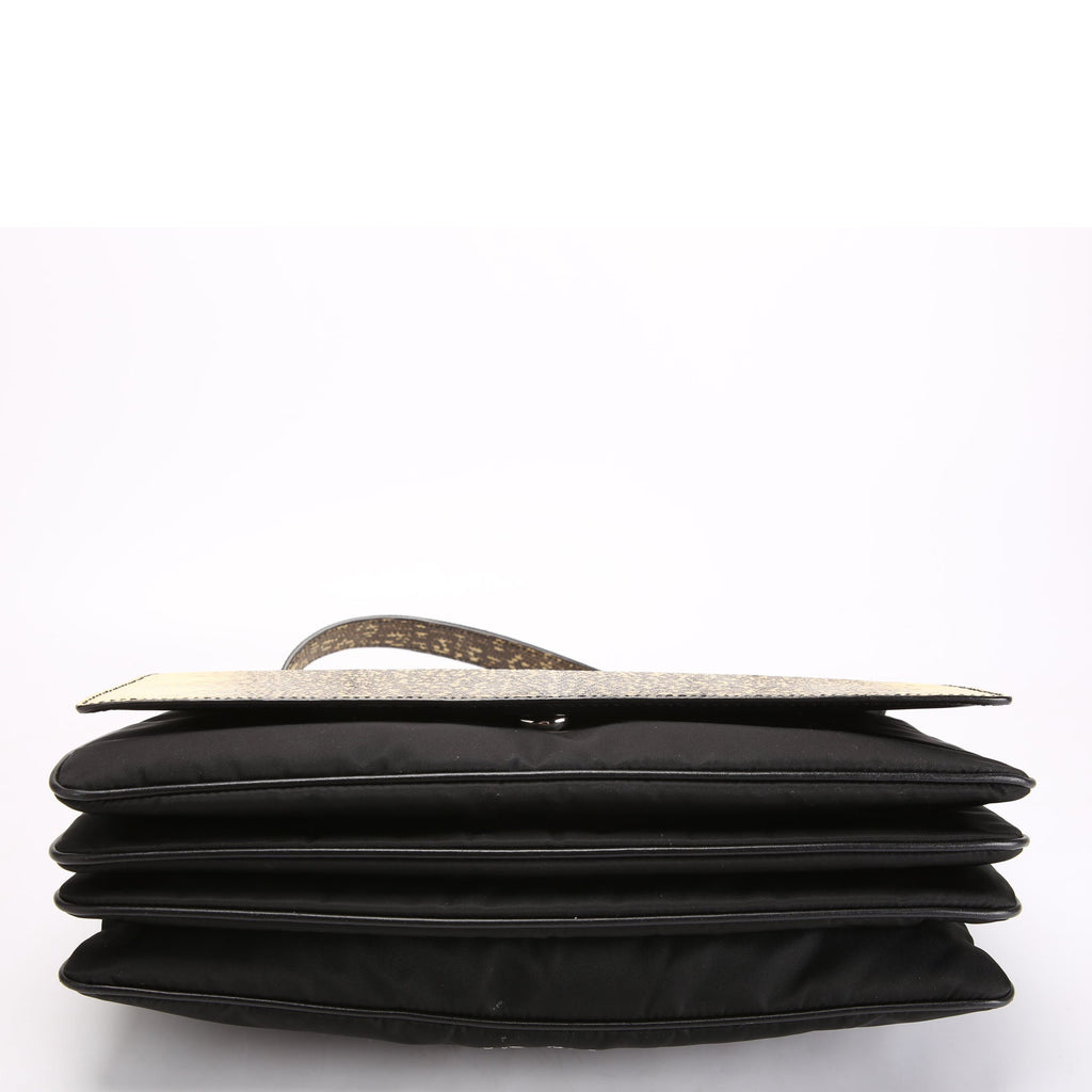 1BA016 Top Handle Accordian Flap Nylon/Lizard