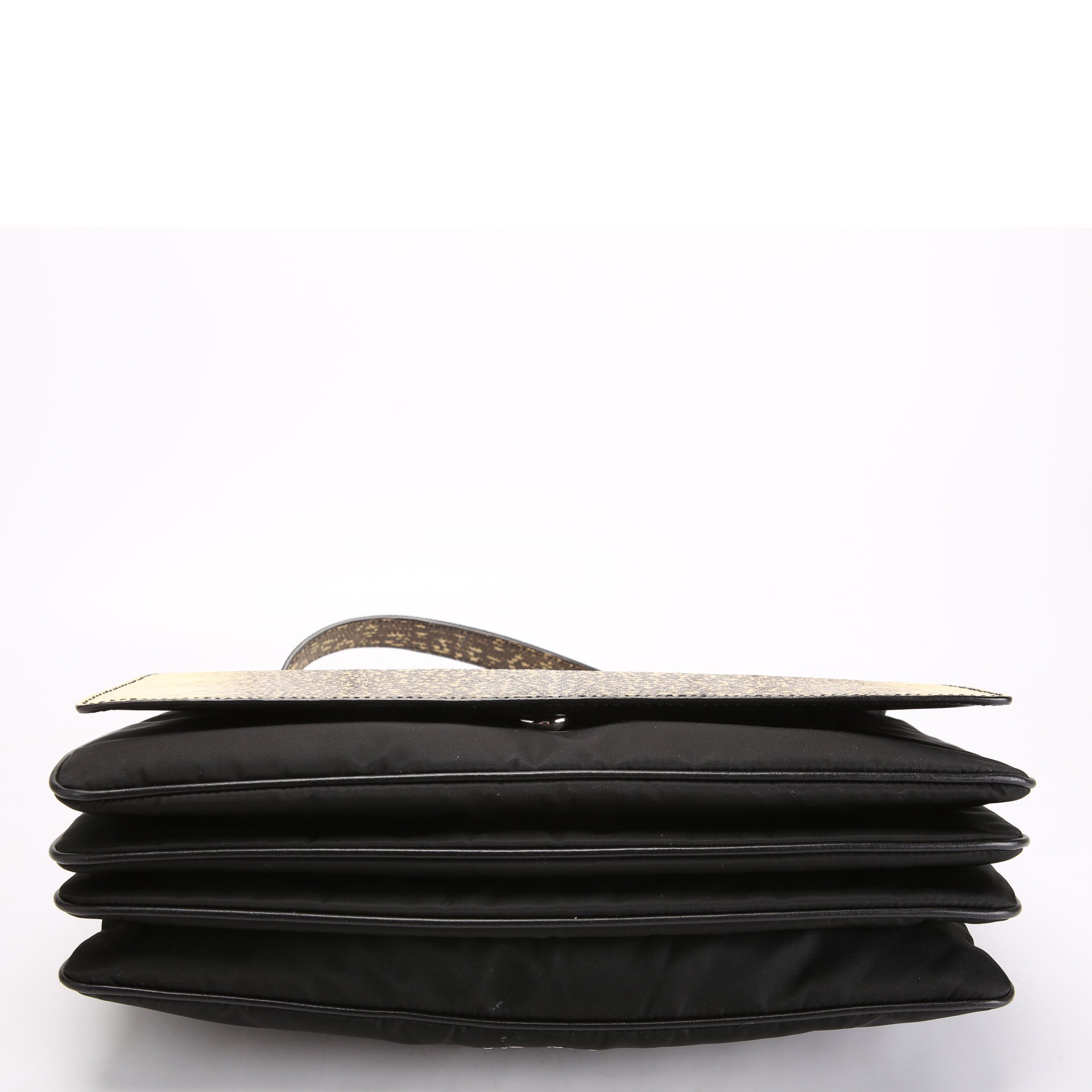 1BA016 Top Handle Accordian Flap Nylon/Lizard