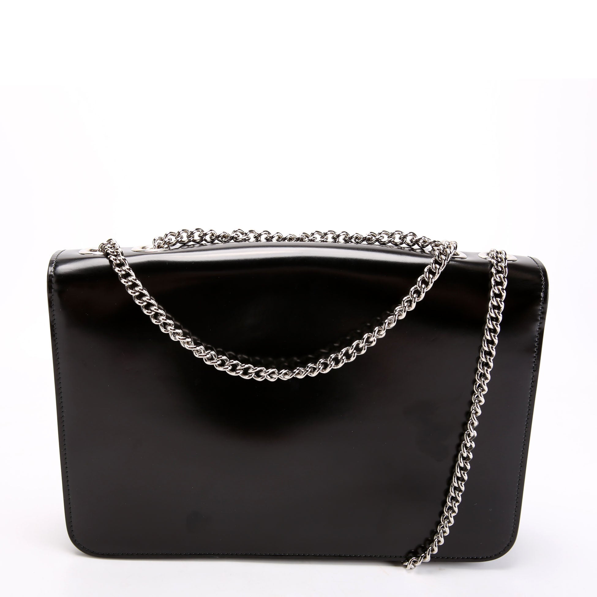 Gucci 387606 Interlock GG Medium Shoulder Patent