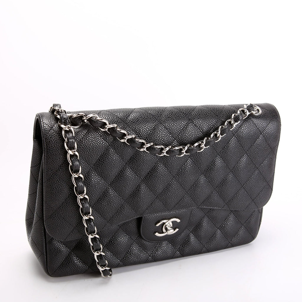 Classic Flap Jumbo Caviar 14-16M Black