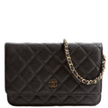 Wallet on Chain Classic Quilted Caviar Black