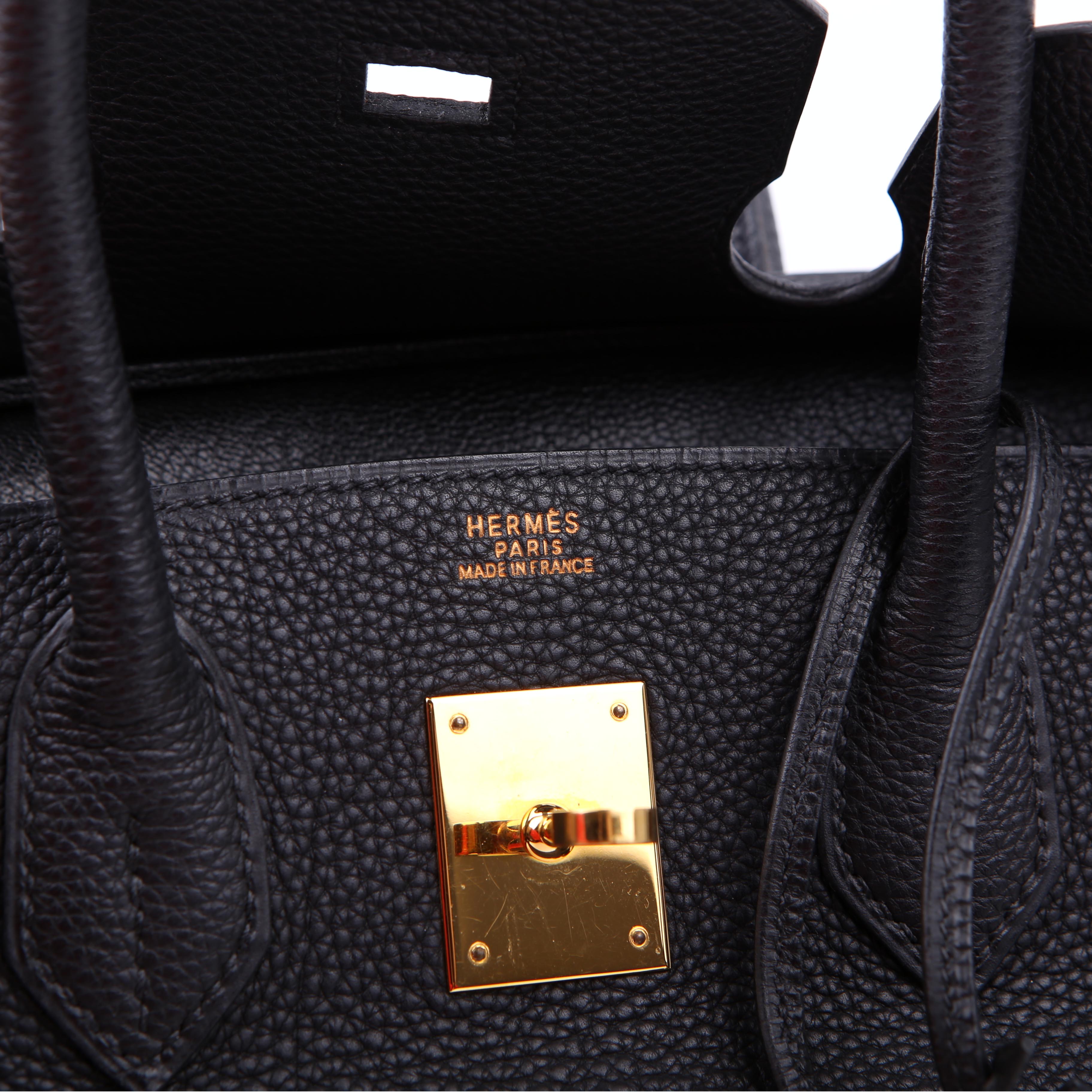Hermes Birkin 30 Togo 2002 Black/Gold