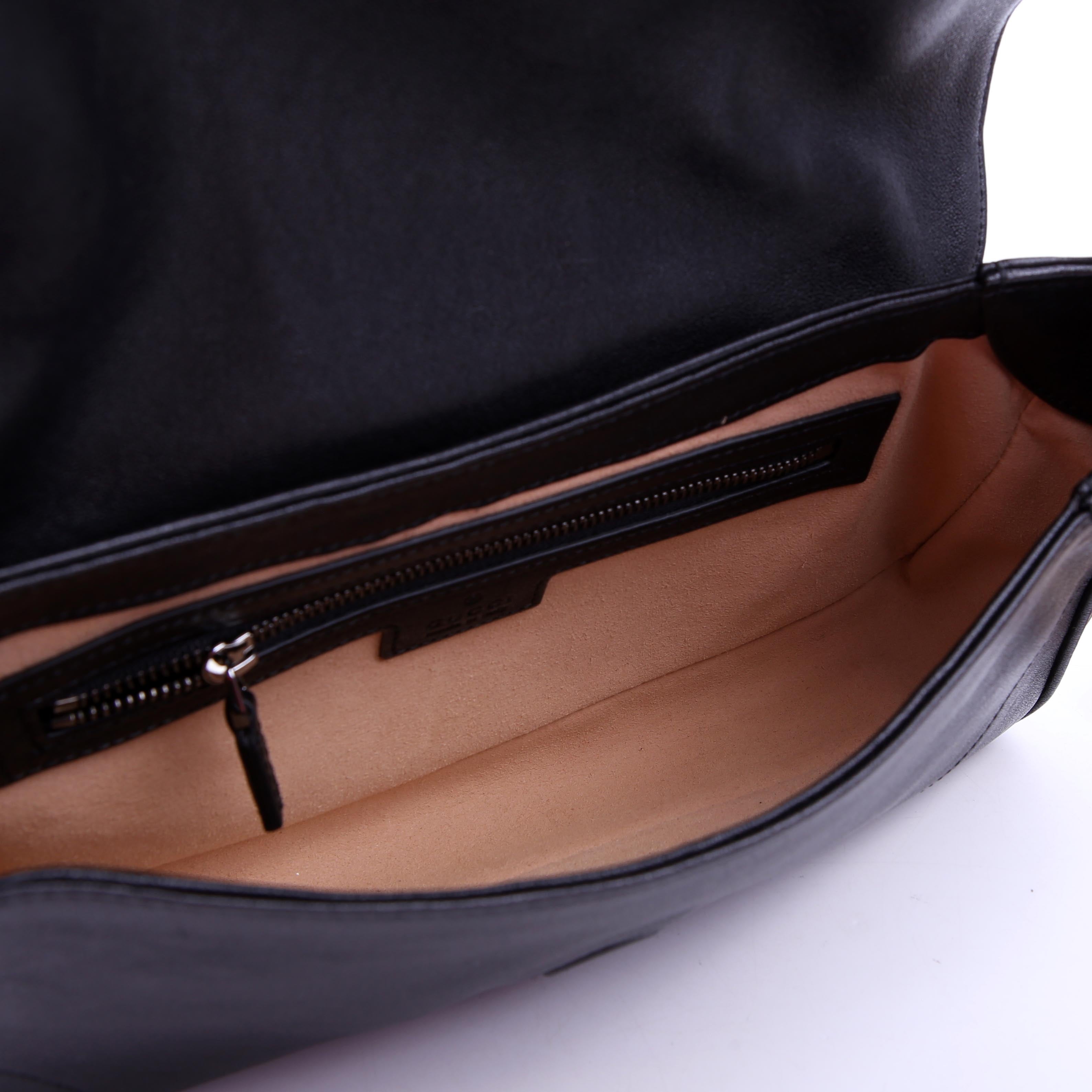 Gucci 767226 Aphrodite Monochrome Small Shoulder Black