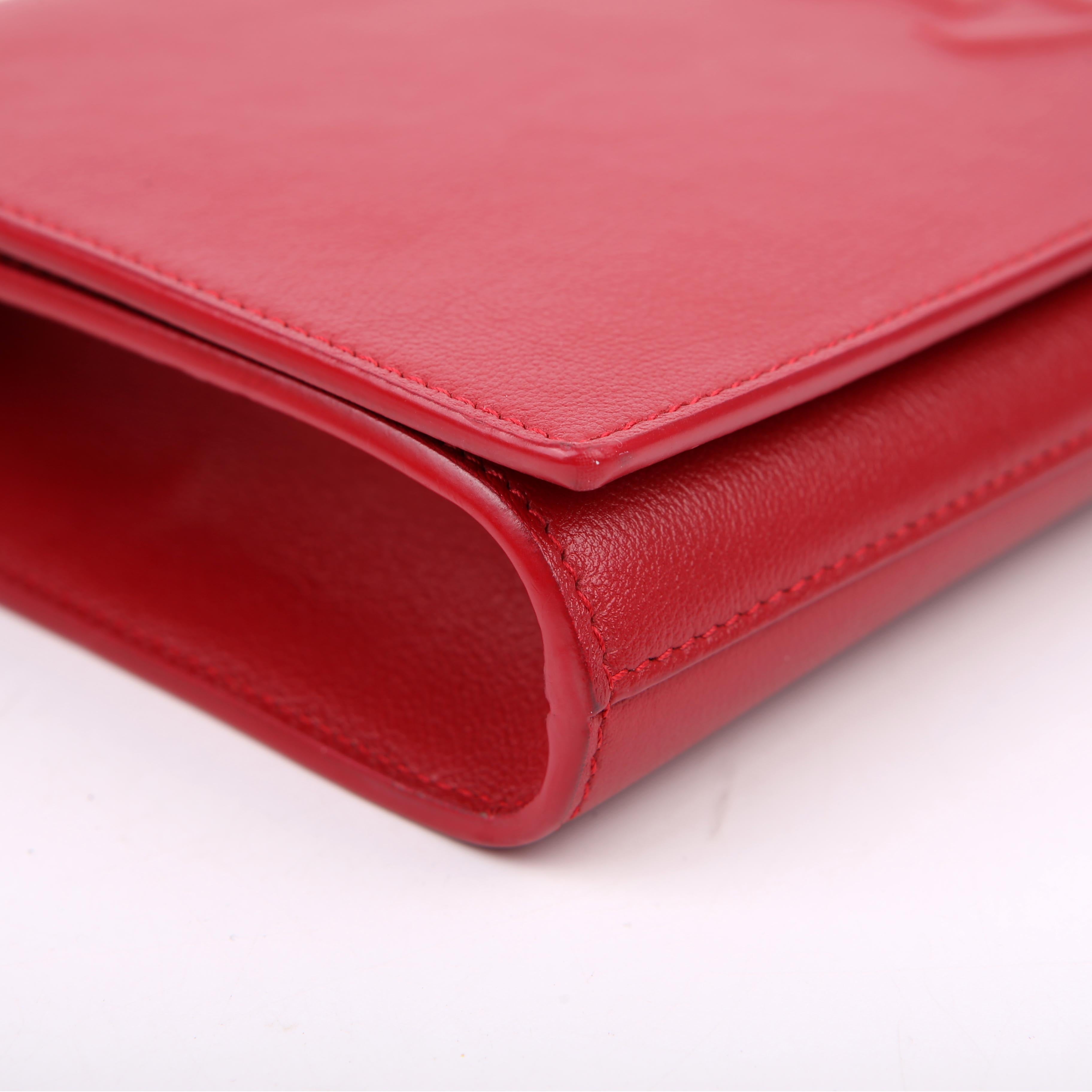 Belle De Jour Clutch Leather Red