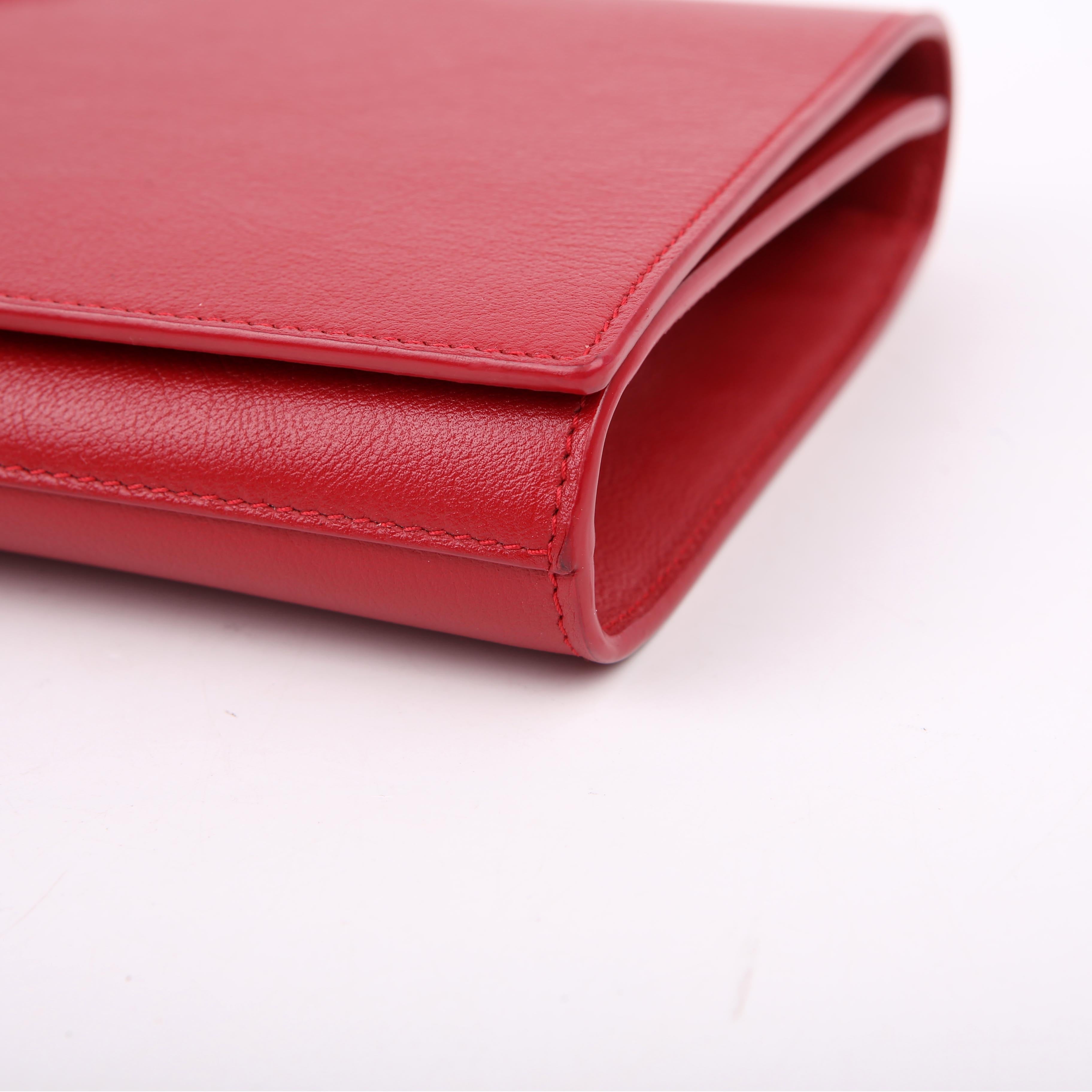 Belle De Jour Clutch Leather Red