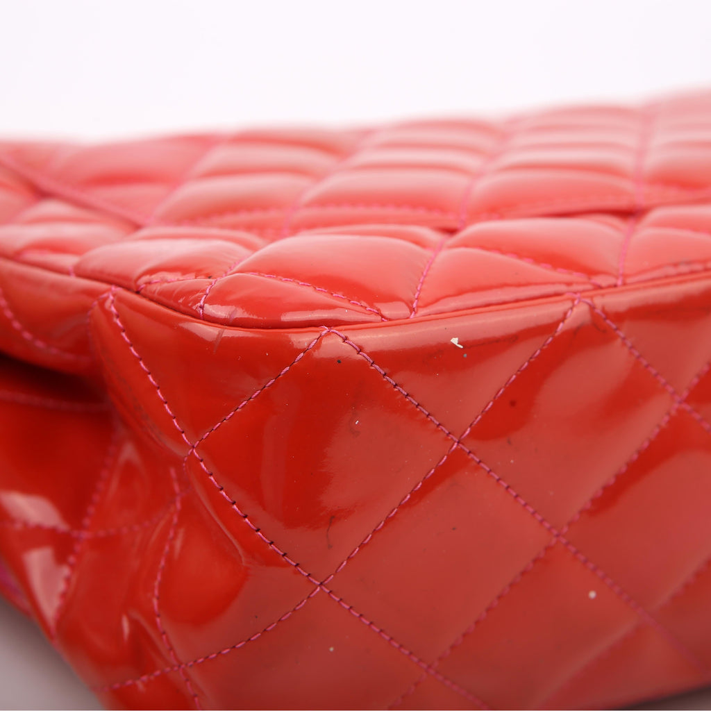 Classic Flap Jumbo Patent Red/Pink