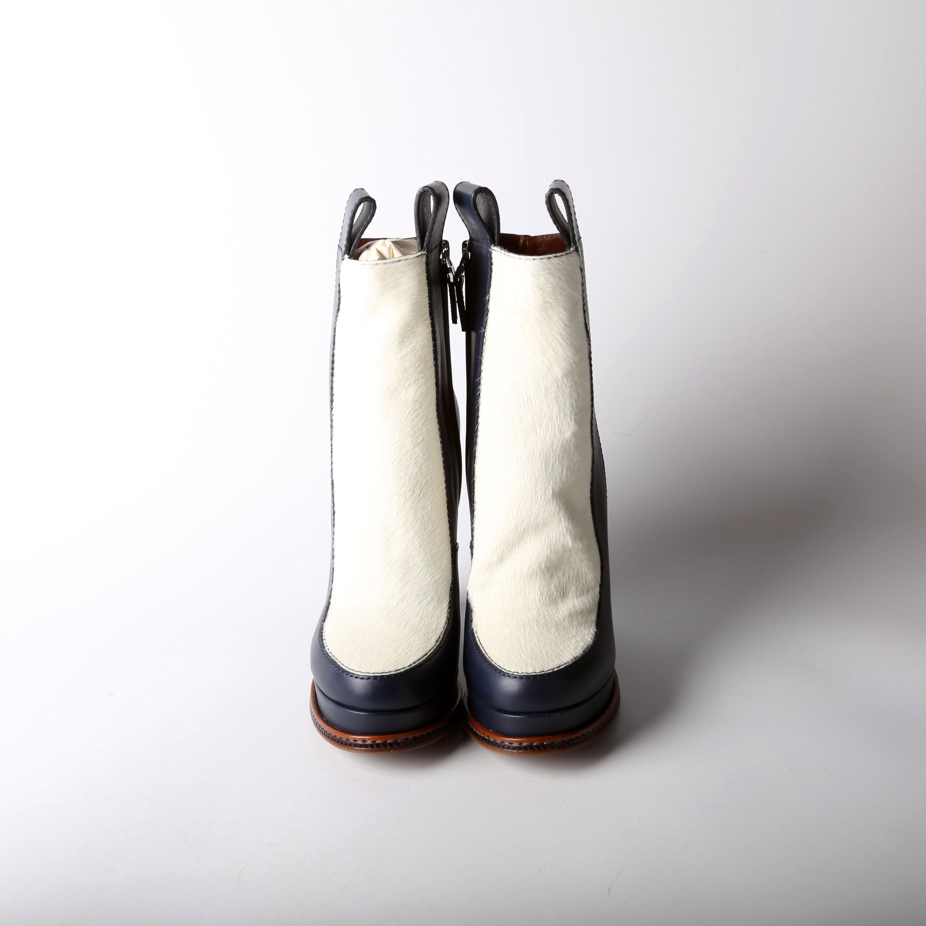 Chelsea Calf Fur Runaway Ankle Boots Size 37.5