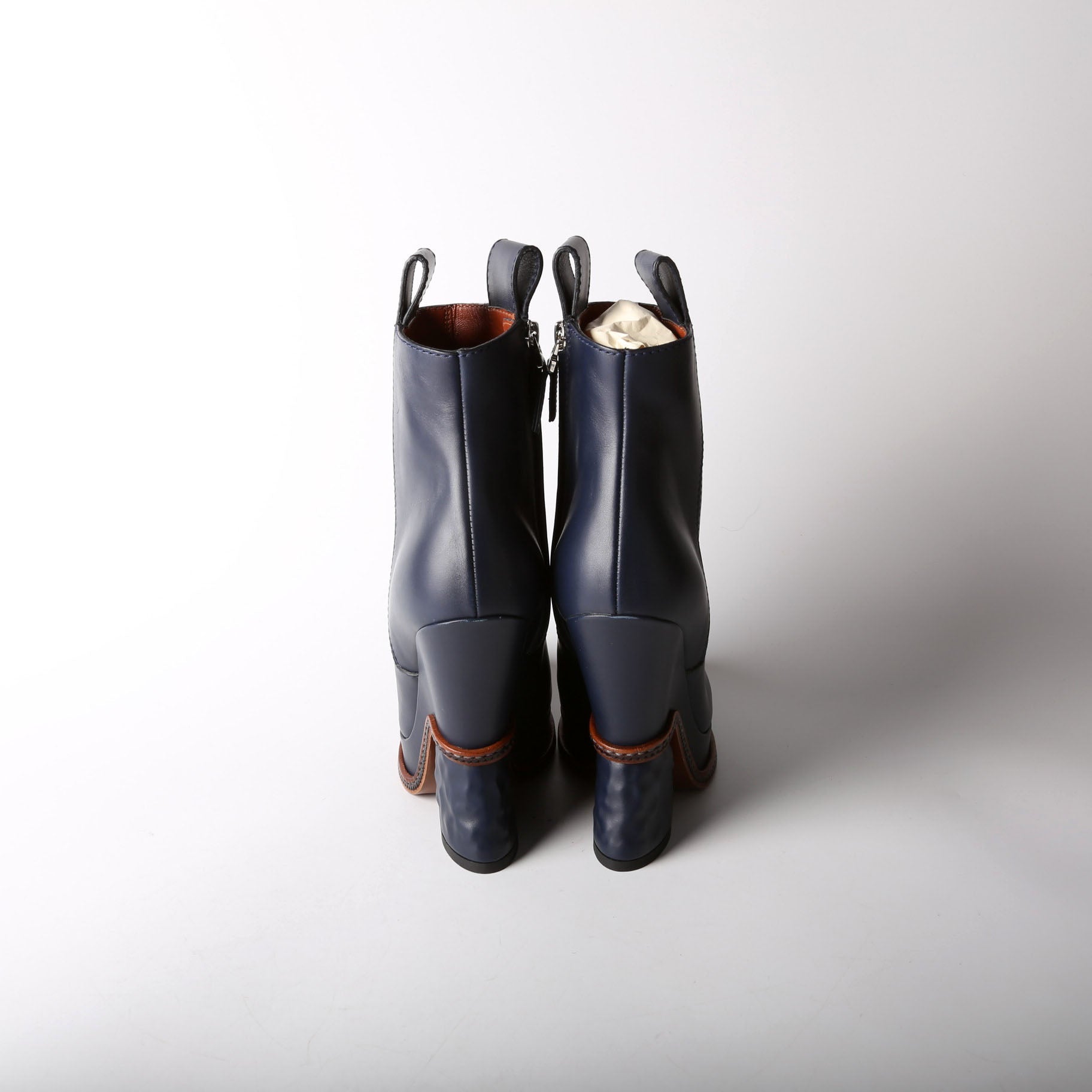 Chelsea Calf Fur Runaway Ankle Boots Size 37.5