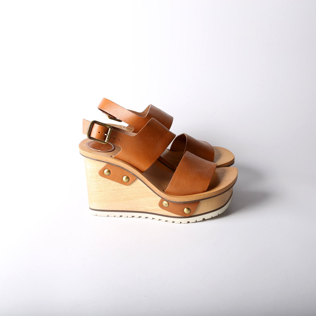 Woody Platform Wedge Size 38 Brown