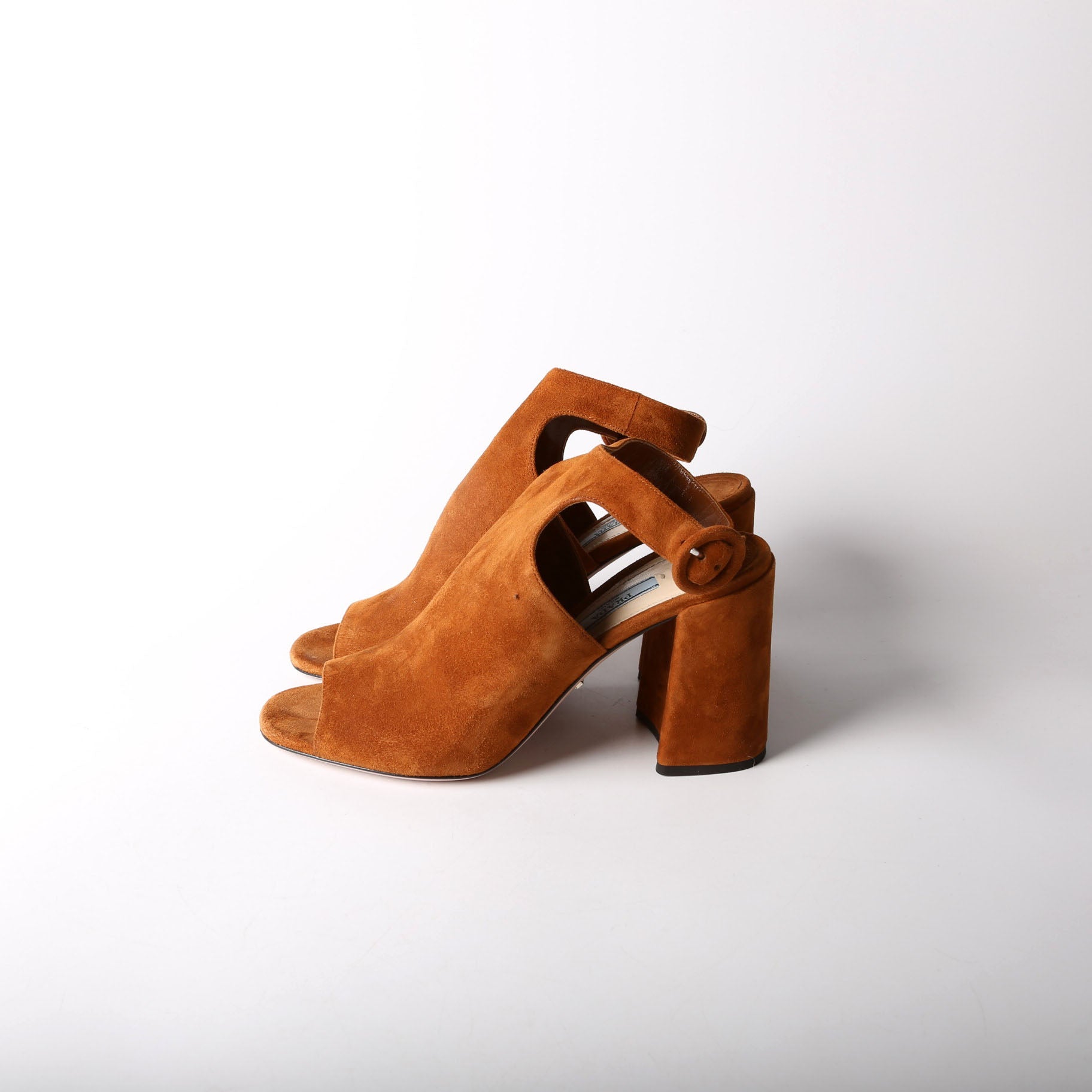 Prada Suede Slingback Pumps Size 37.5 Brown