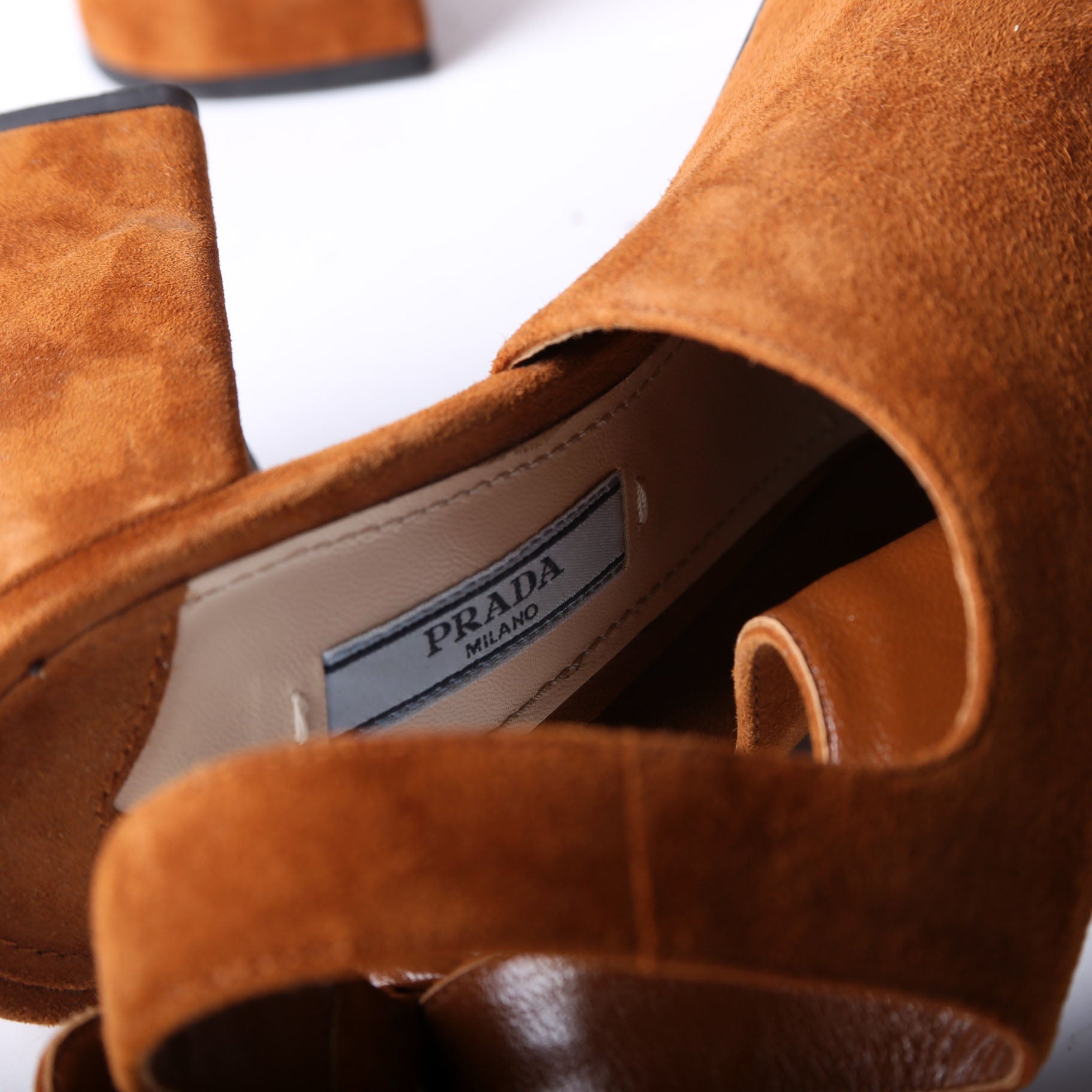 Prada Suede Slingback Pumps Size 37.5 Brown