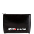 Logo Calfskin Leather Clutch 397294 Black