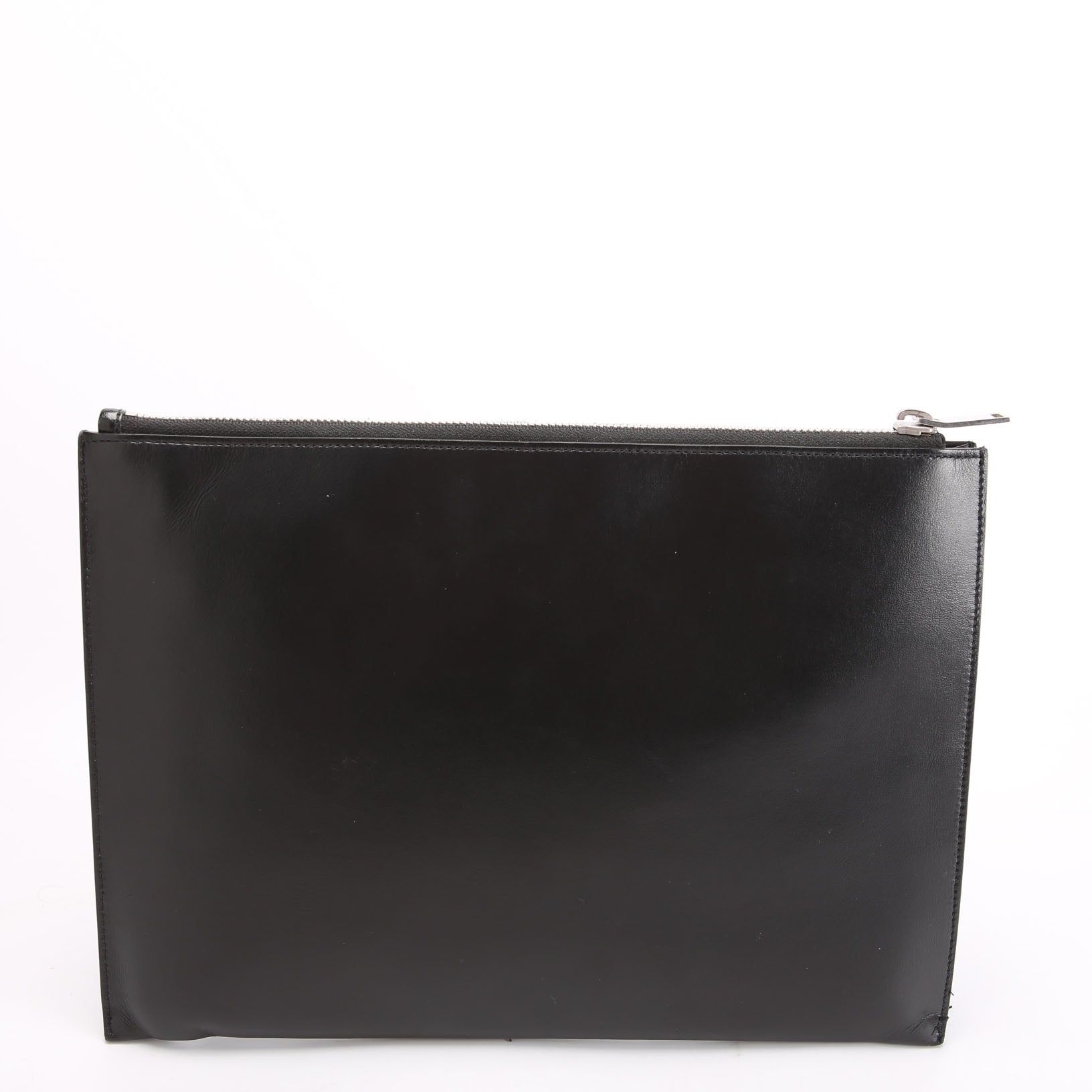 Logo Calfskin Leather Clutch 397294 Black