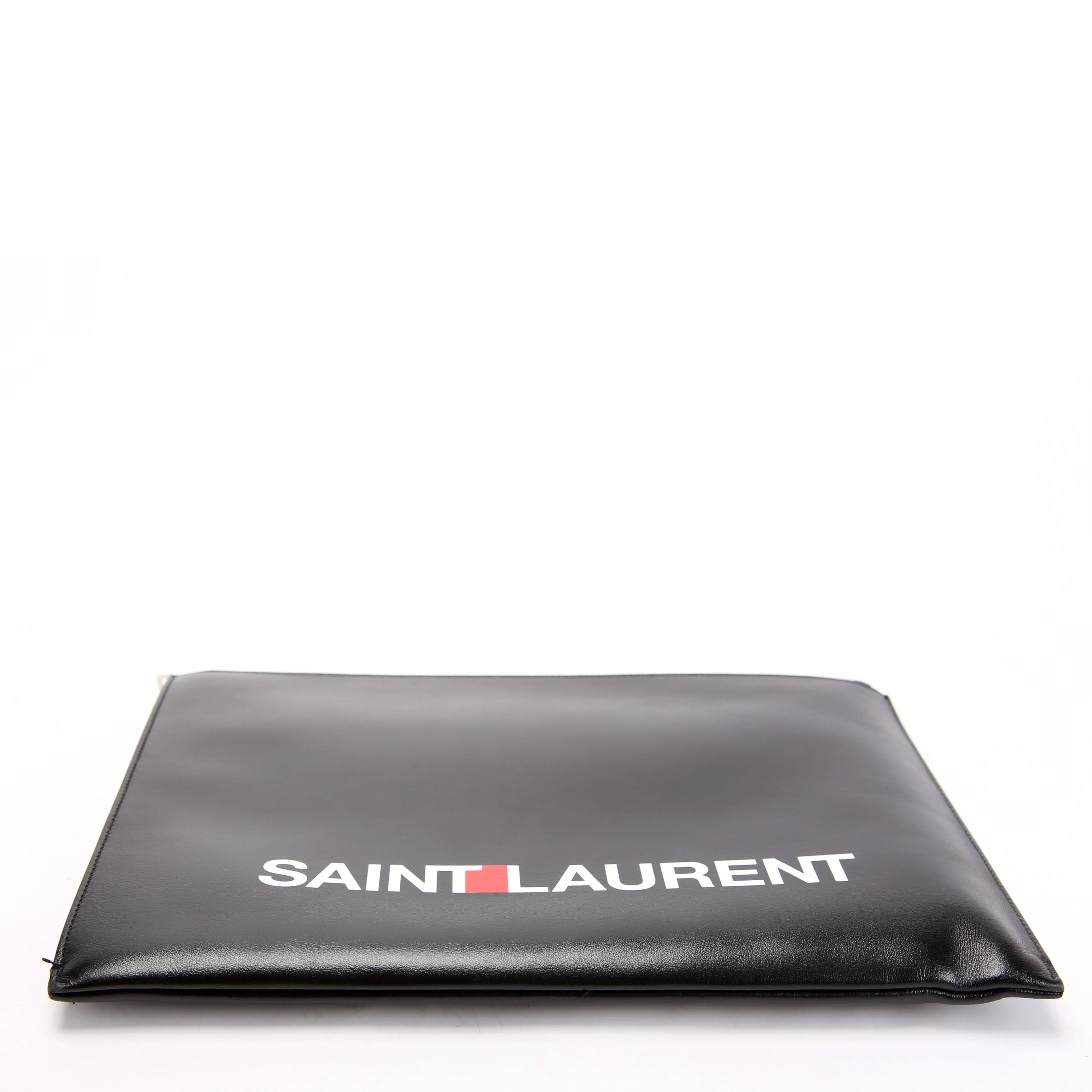 Logo Calfskin Leather Clutch 397294 Black
