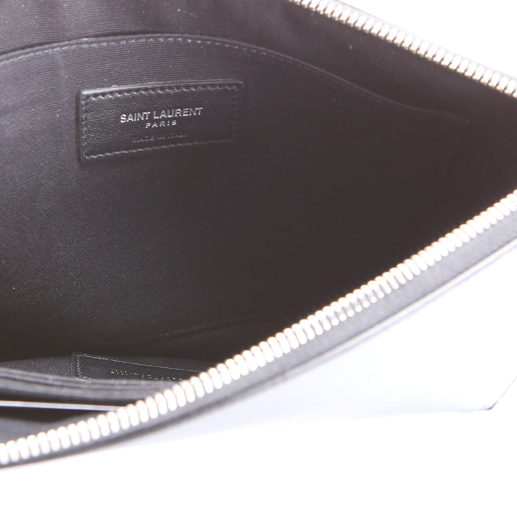 Logo Calfskin Leather Clutch 397294 Black