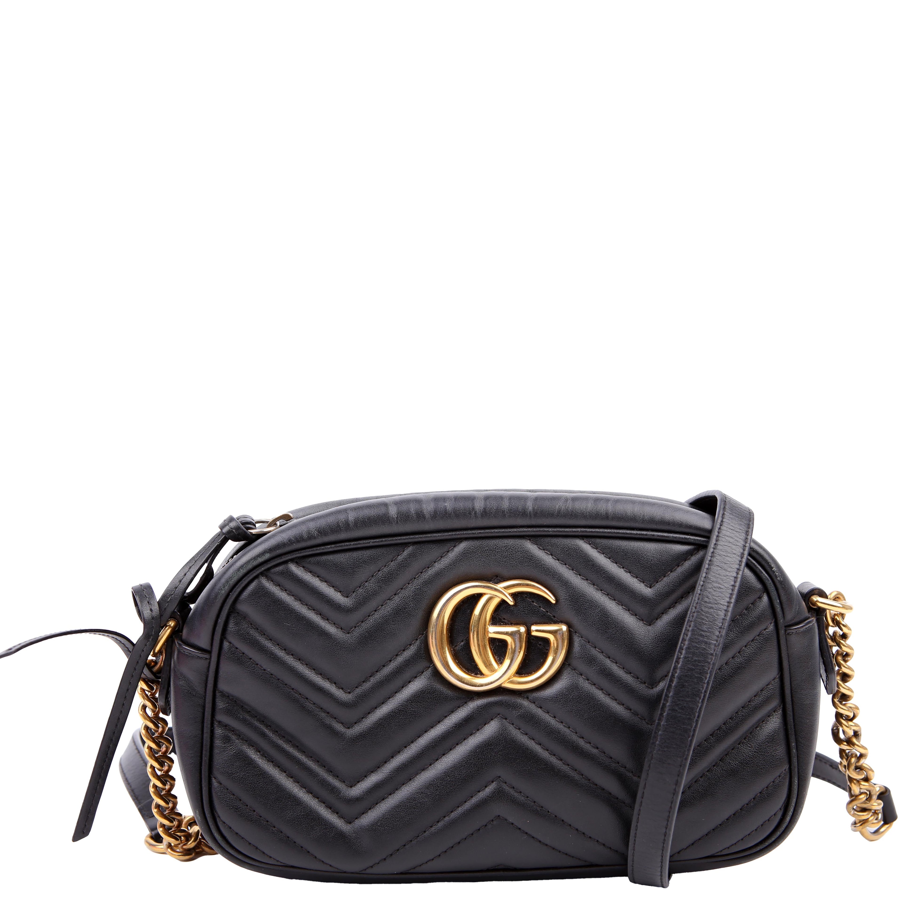 Gucci 447632 Marmont Small Leather Camera Black