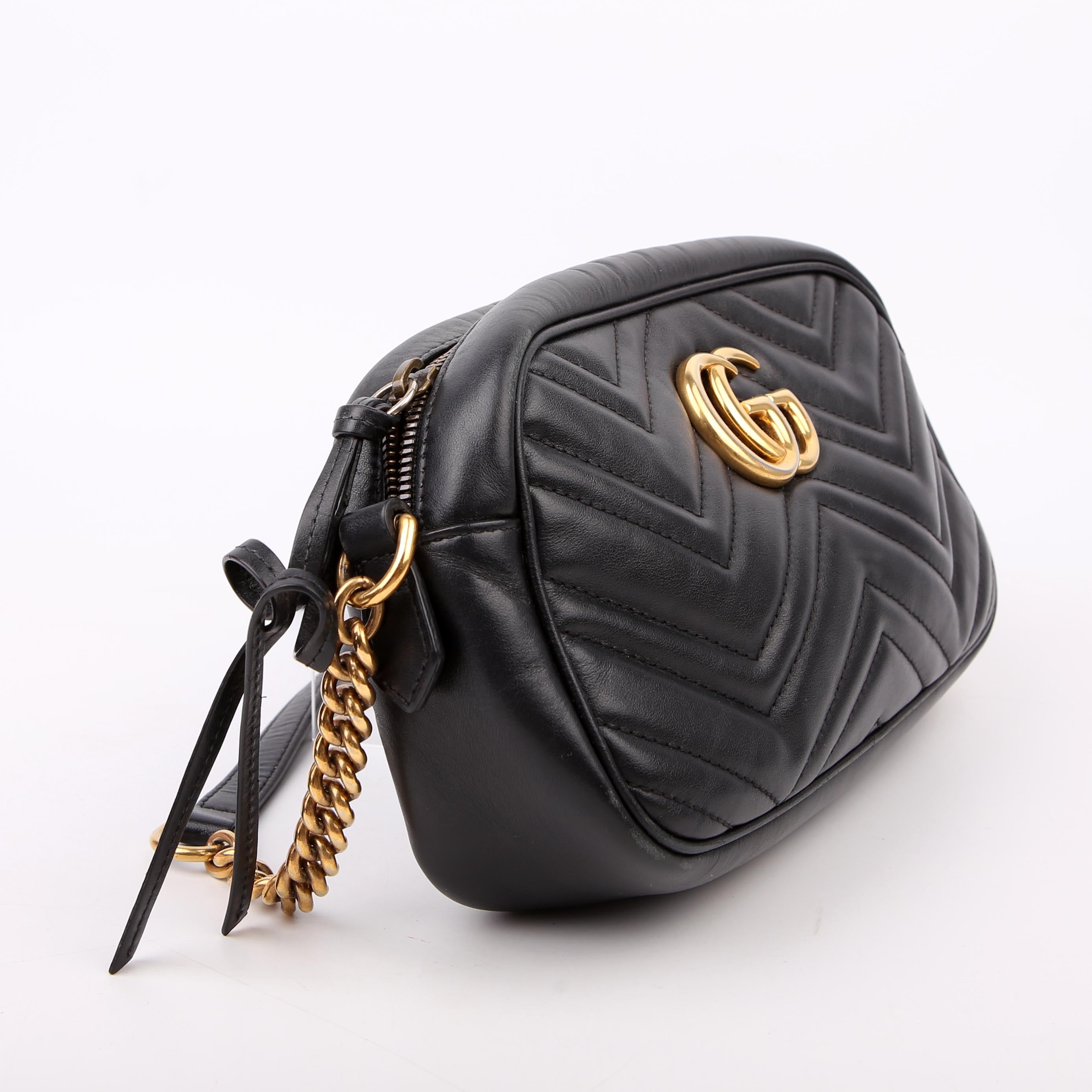 Gucci 447632 Marmont Small Leather Camera Black
