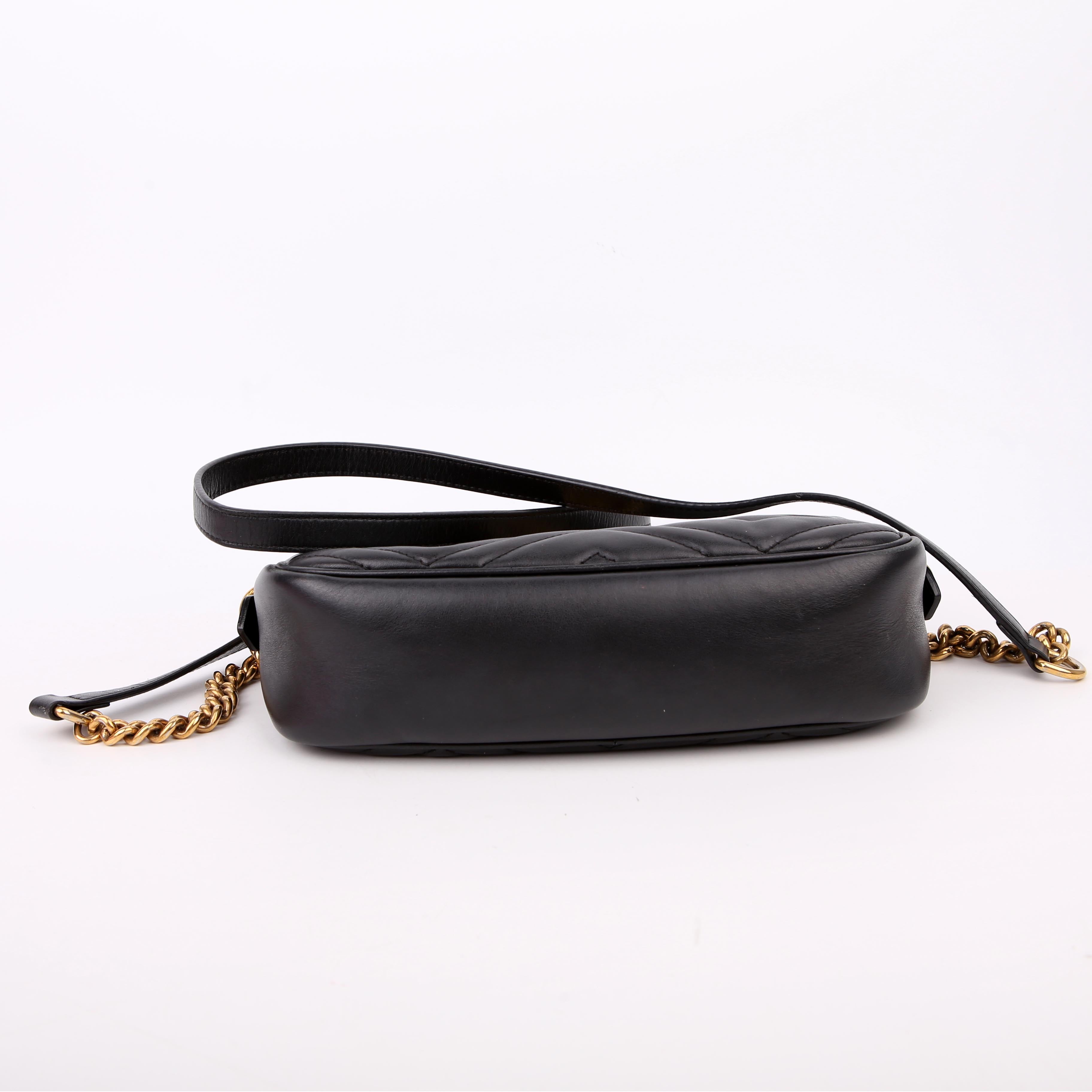 Gucci 447632 Marmont Small Leather Camera Black