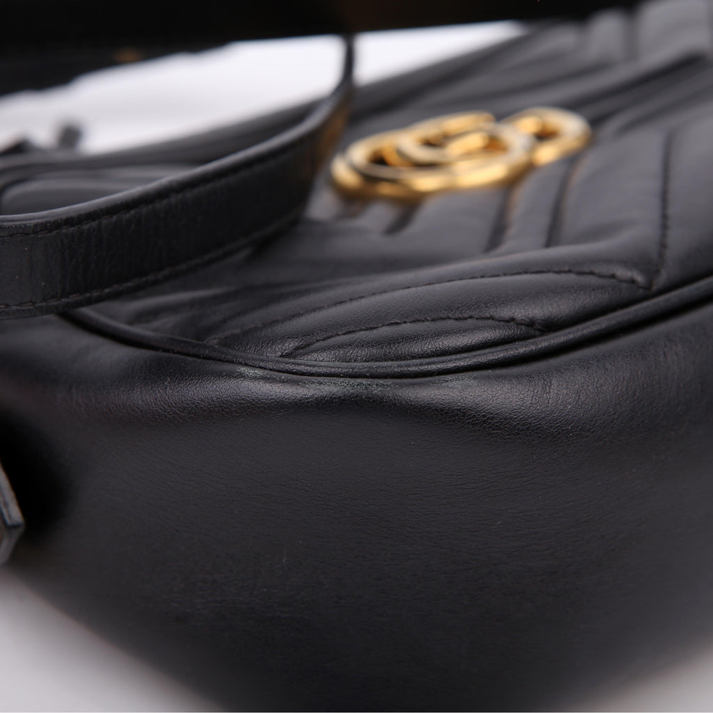 Gucci 447632 Marmont Small Leather Camera Black