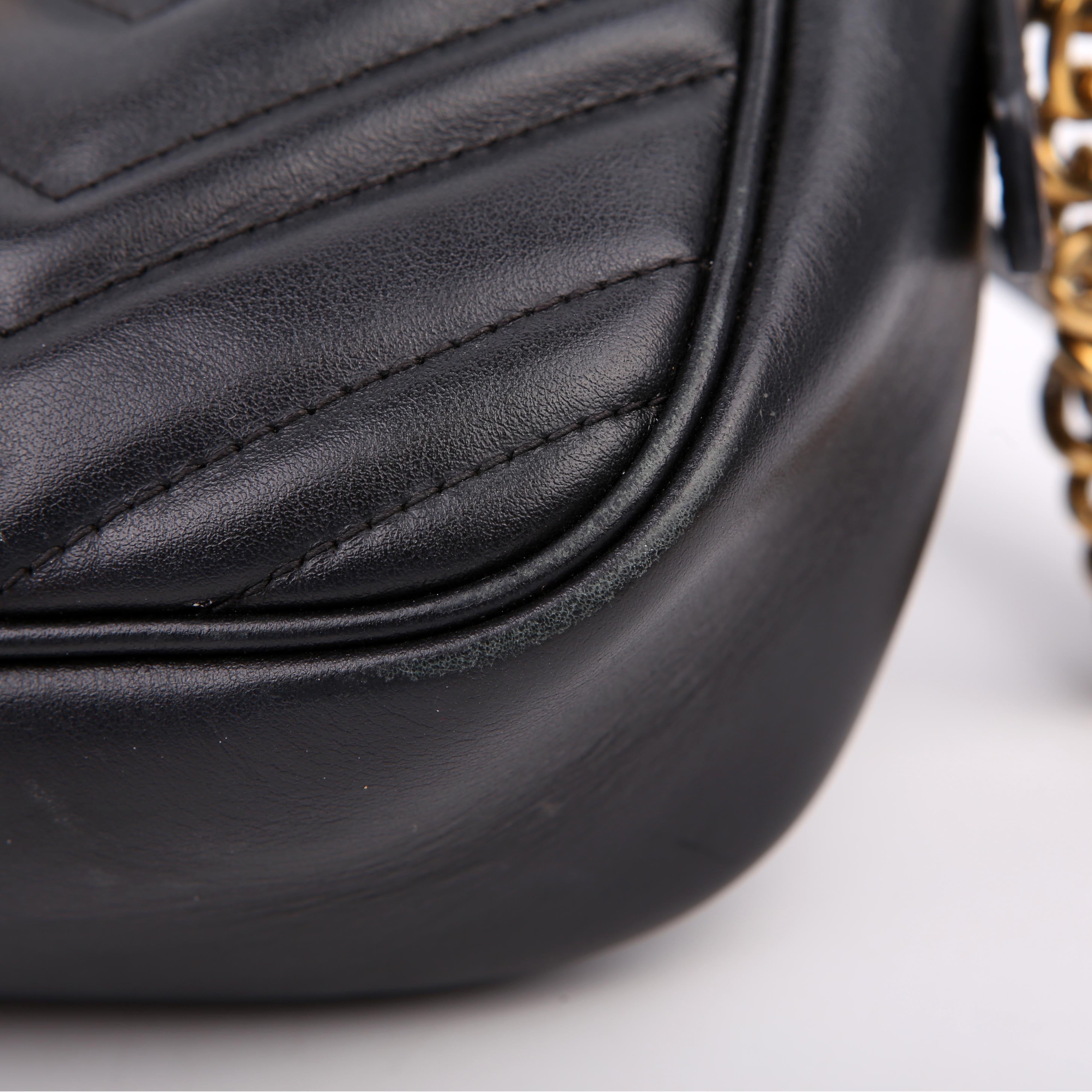 Gucci 447632 Marmont Small Leather Camera Black