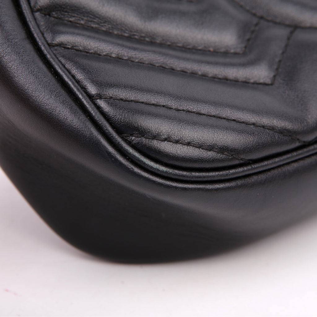 Gucci 447632 Marmont Small Leather Camera Black