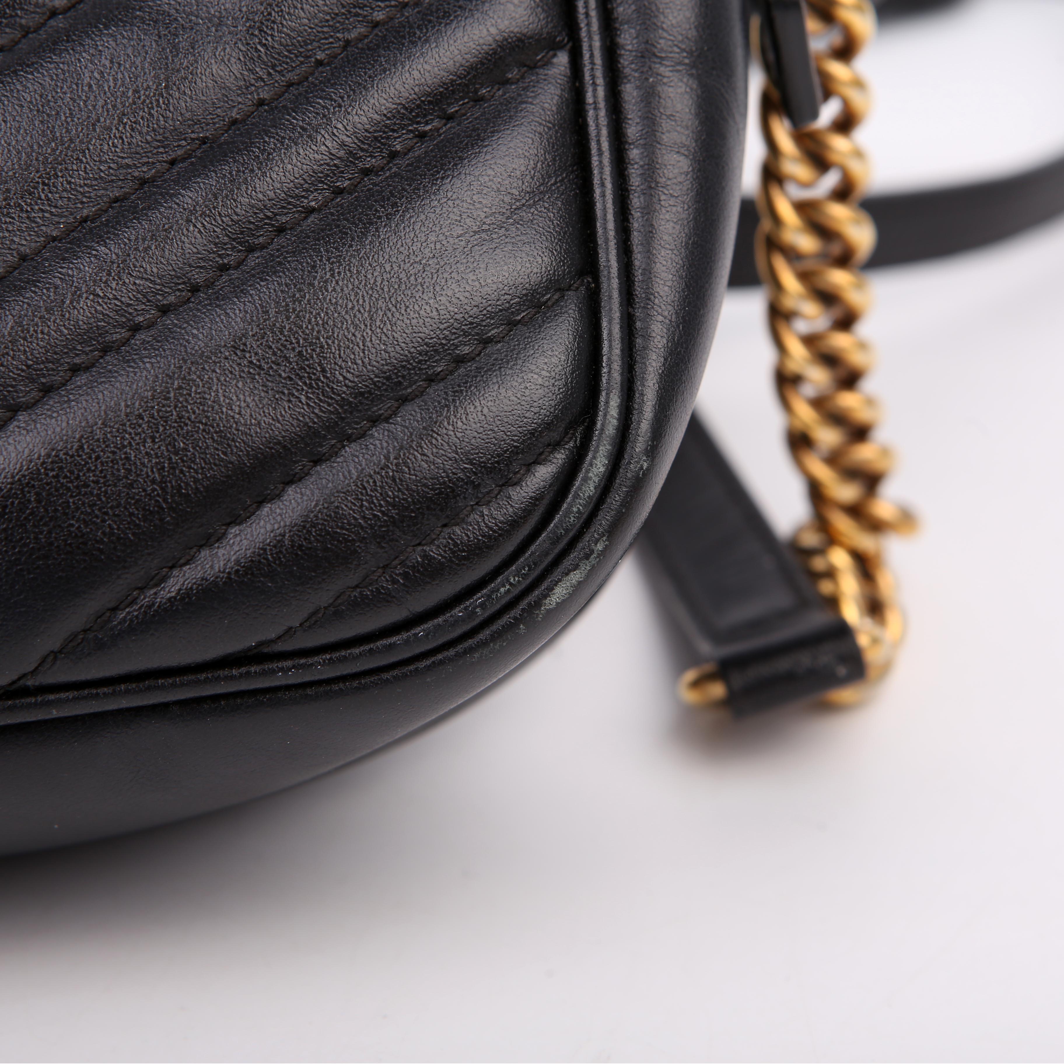 Gucci 447632 Marmont Small Leather Camera Black
