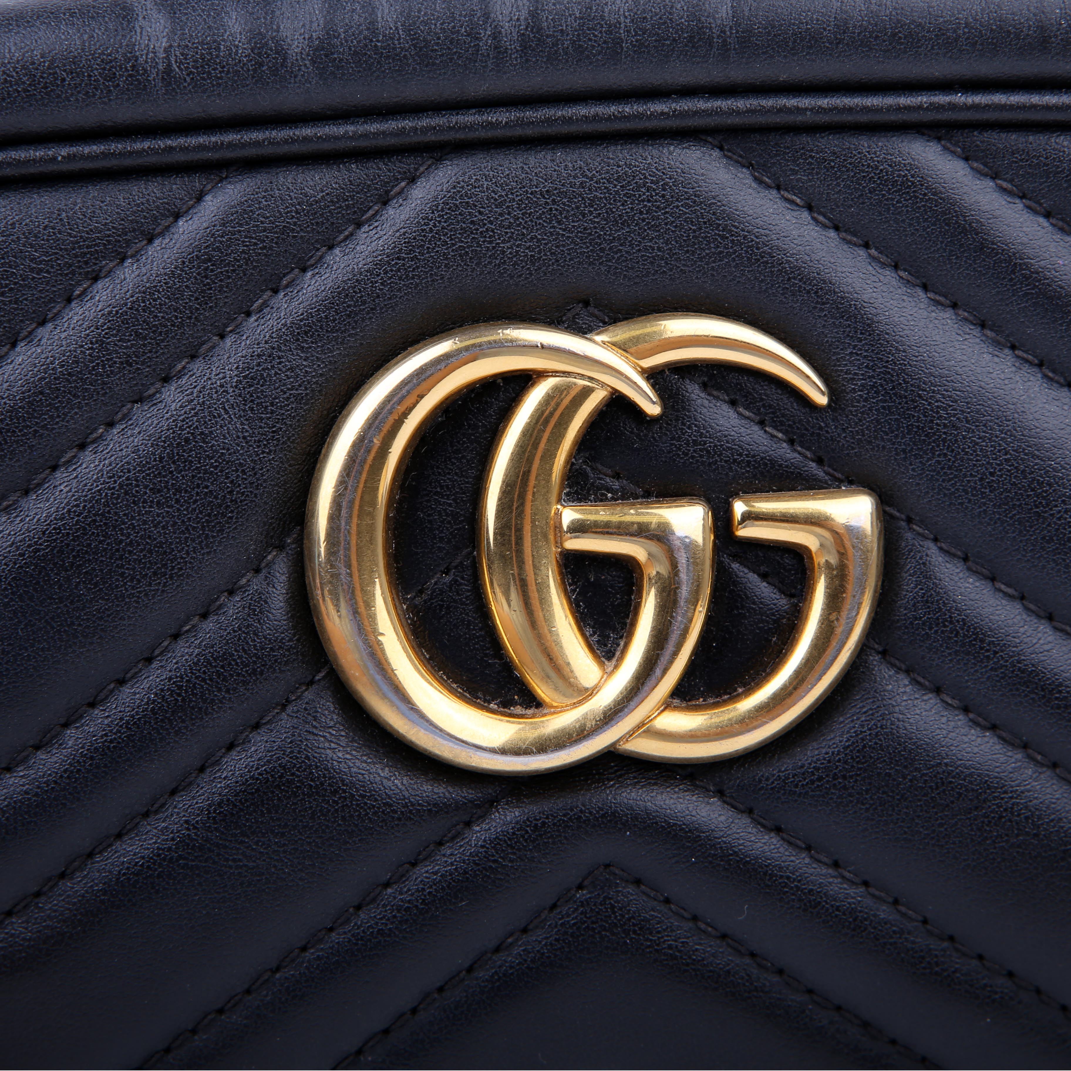 Gucci 447632 Marmont Small Leather Camera Black