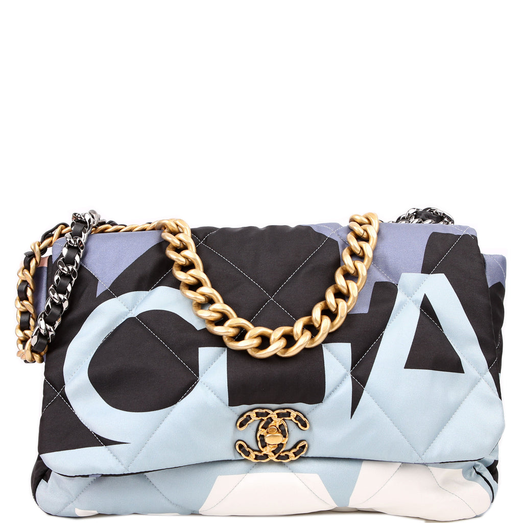 Chanel 19 Maxi Flap Silk Scarf Multicolor