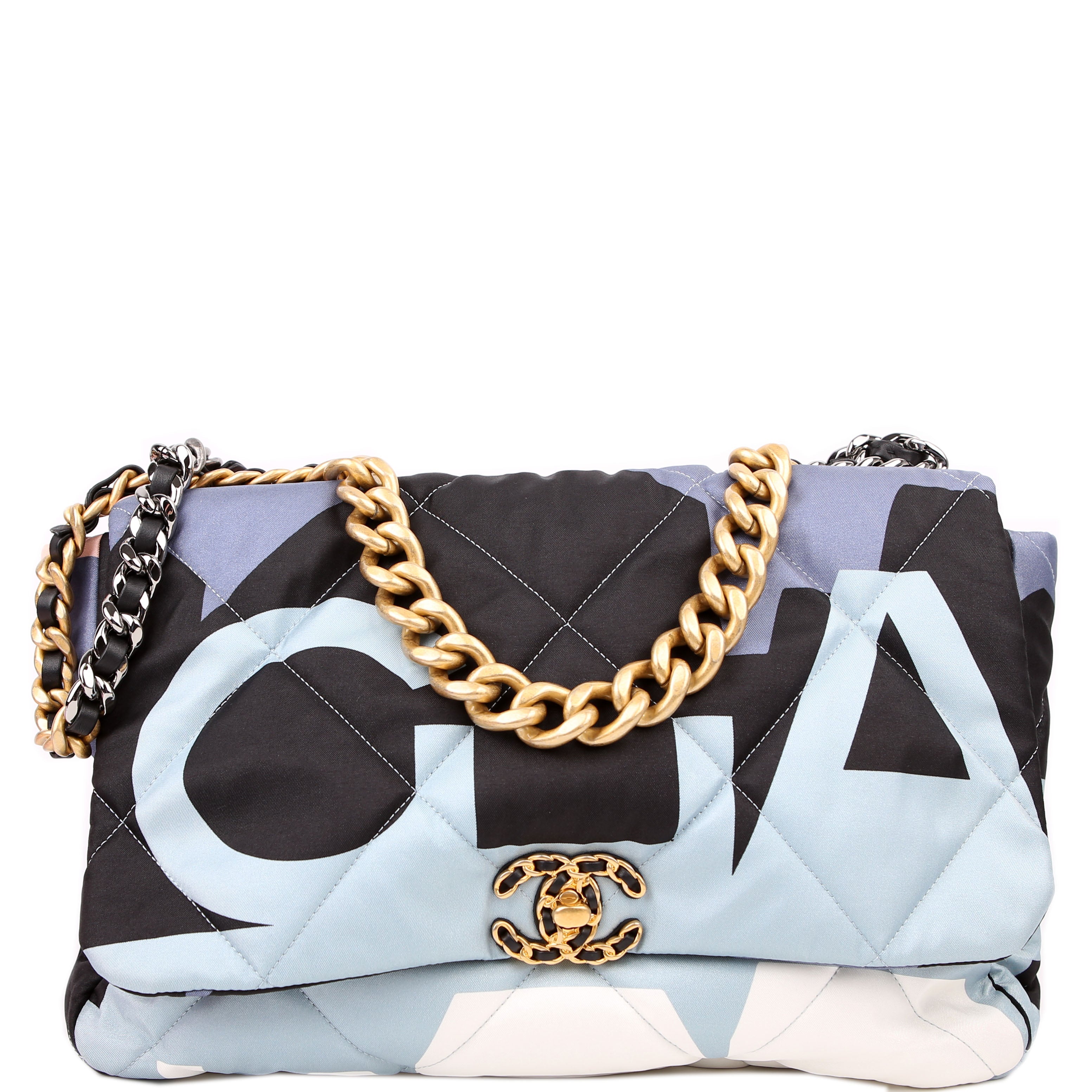 Chanel 19 Maxi Flap Silk Scarf Multicolor