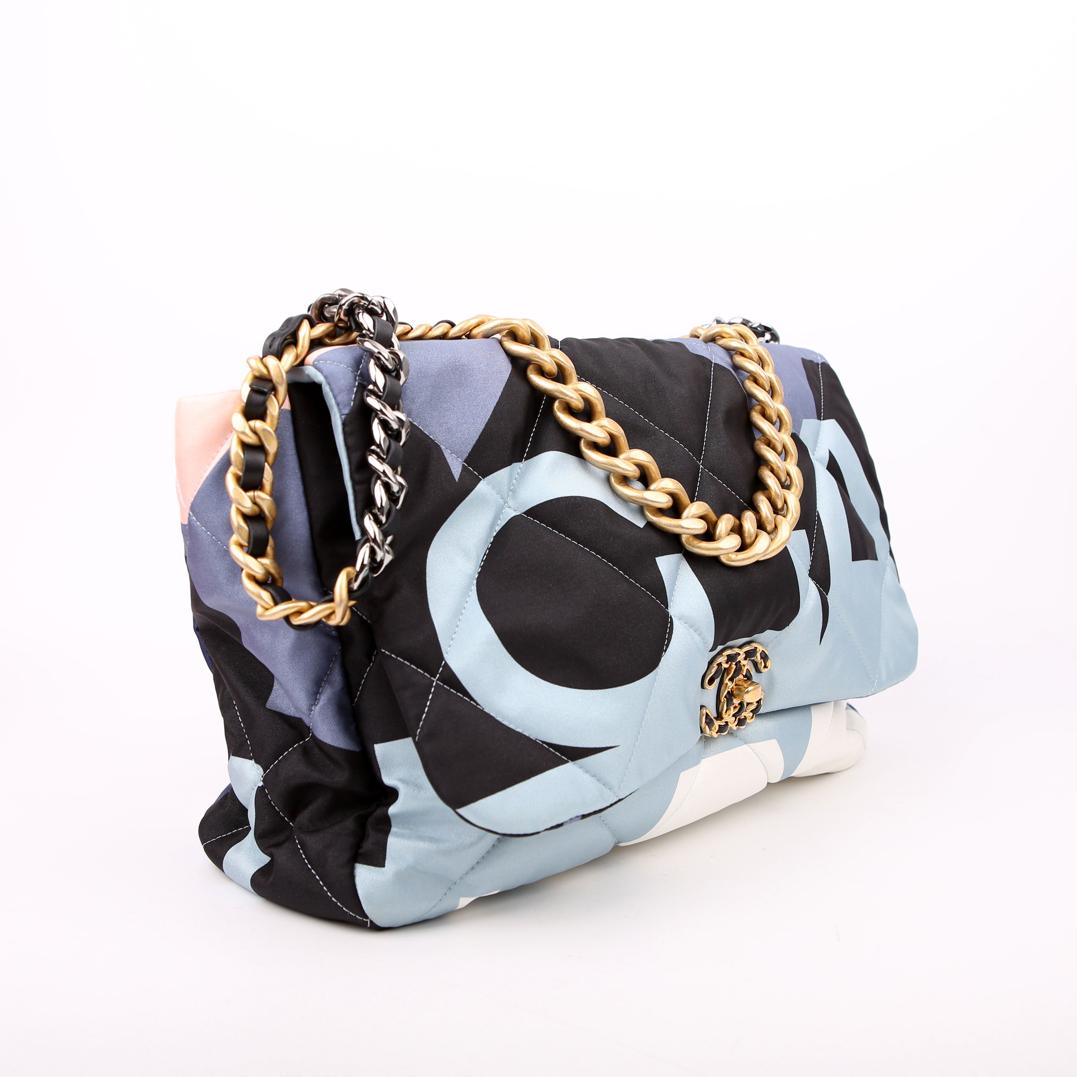 Chanel 19 Maxi Flap Silk Scarf Multicolor