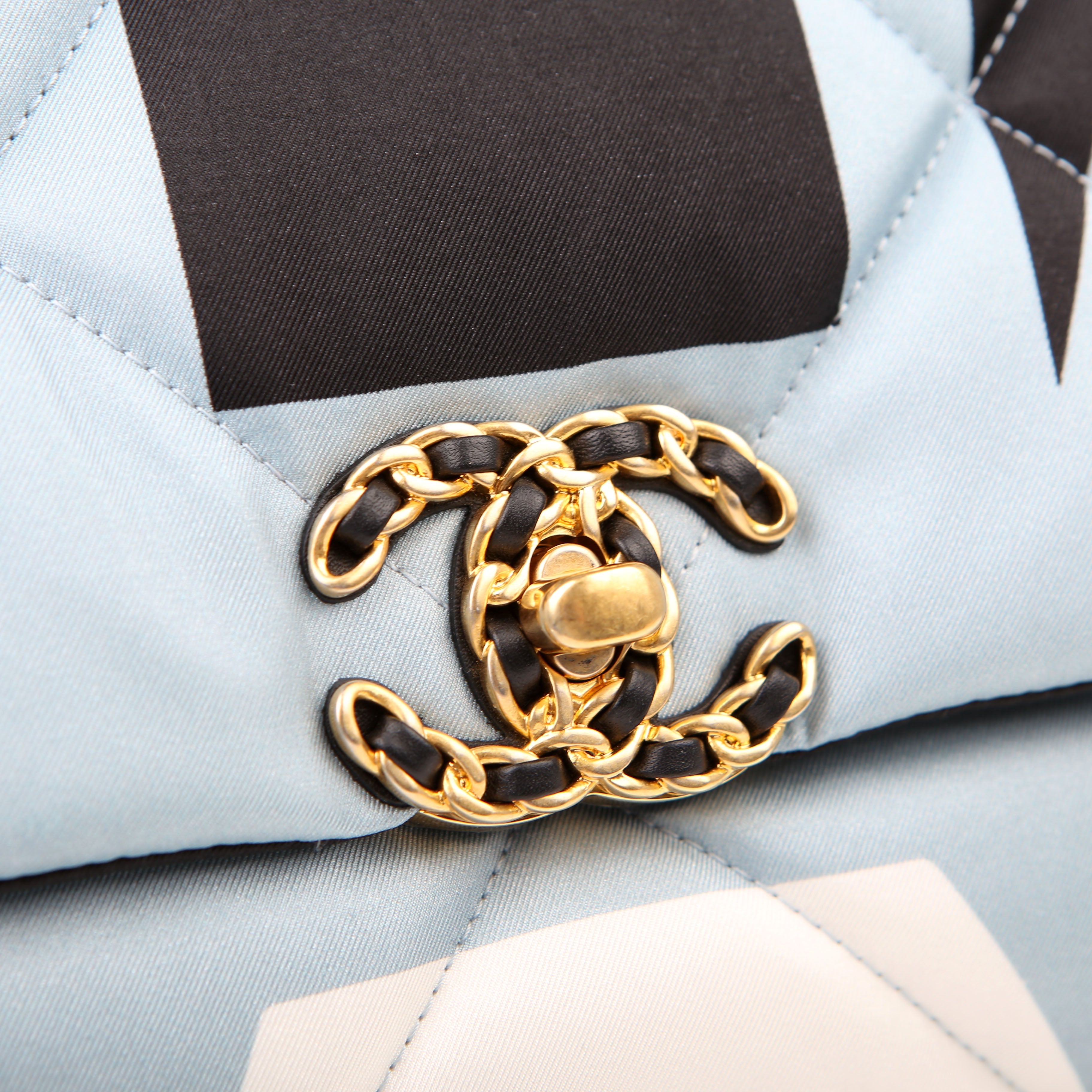 Chanel 19 Maxi Flap Silk Scarf Multicolor