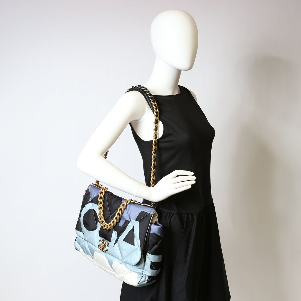 Chanel 19 Maxi Flap Silk Scarf Multicolor