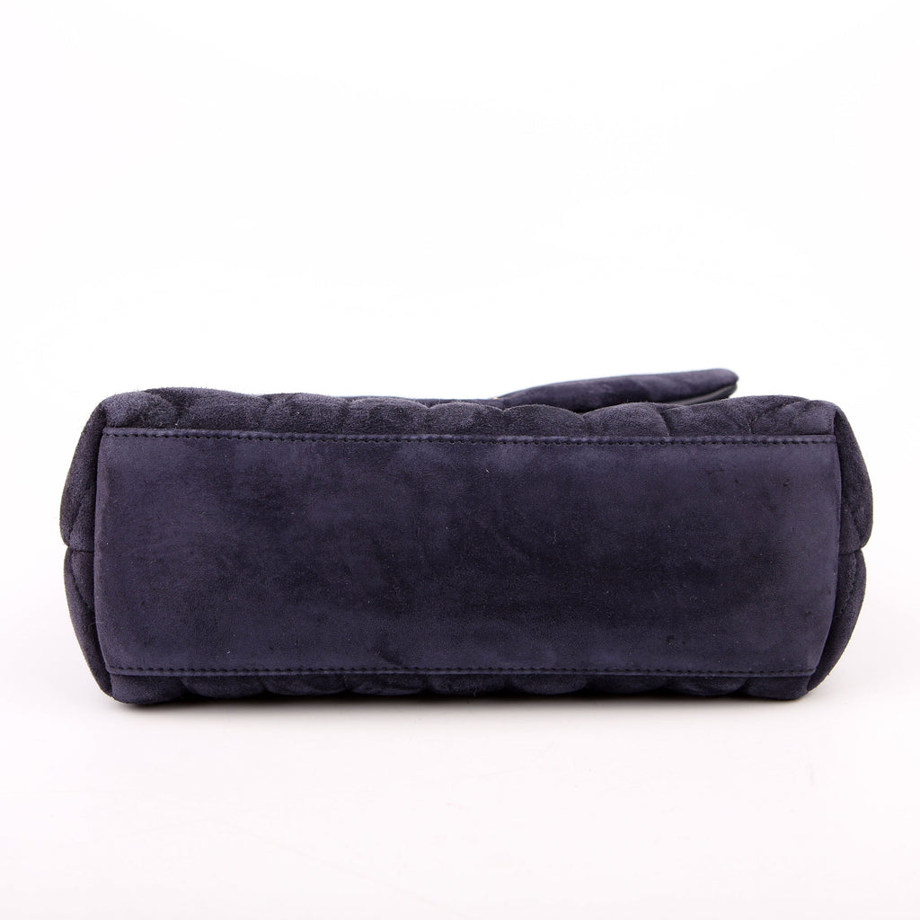 Loulou Satchel Small Suede Navy