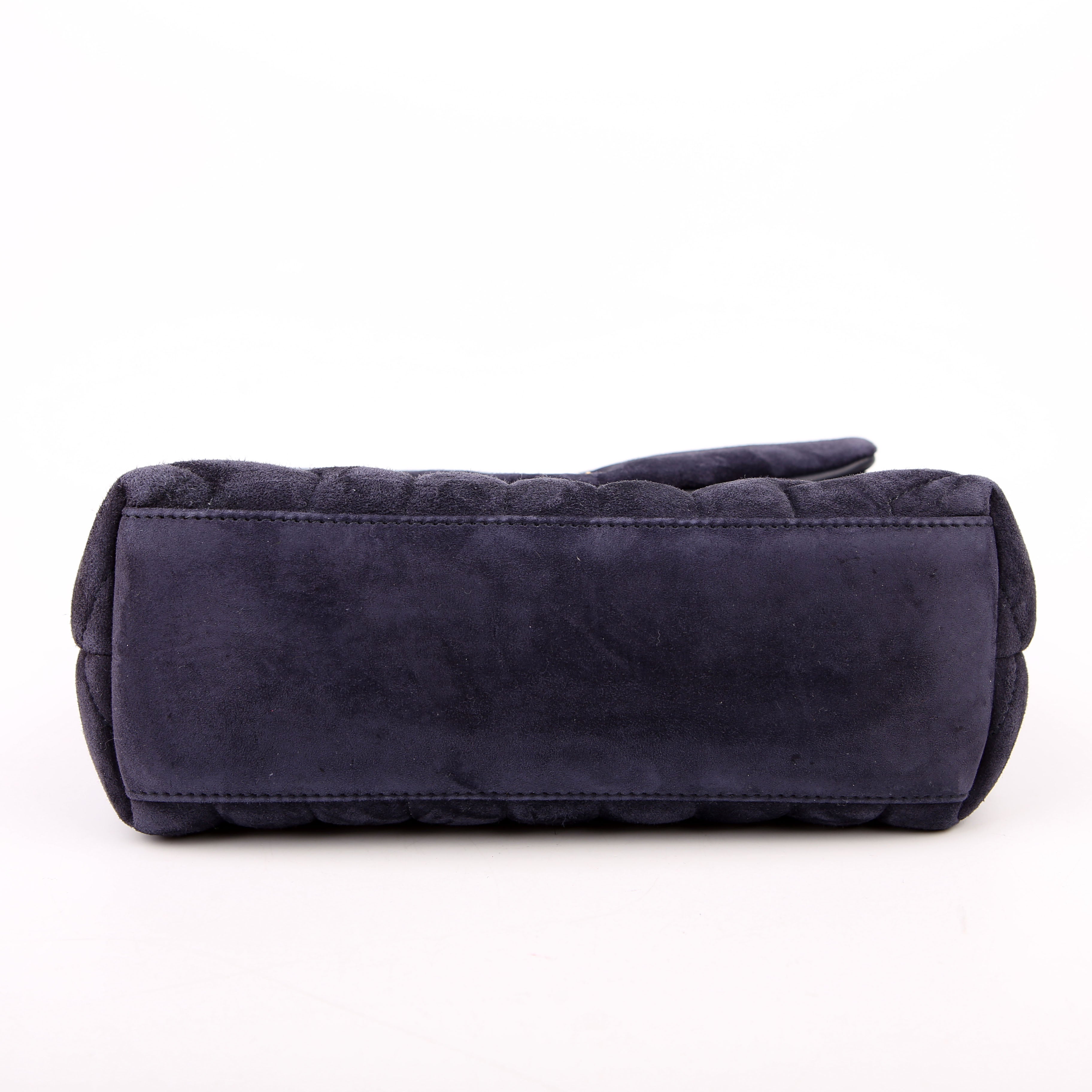 Loulou Satchel Small Suede Navy