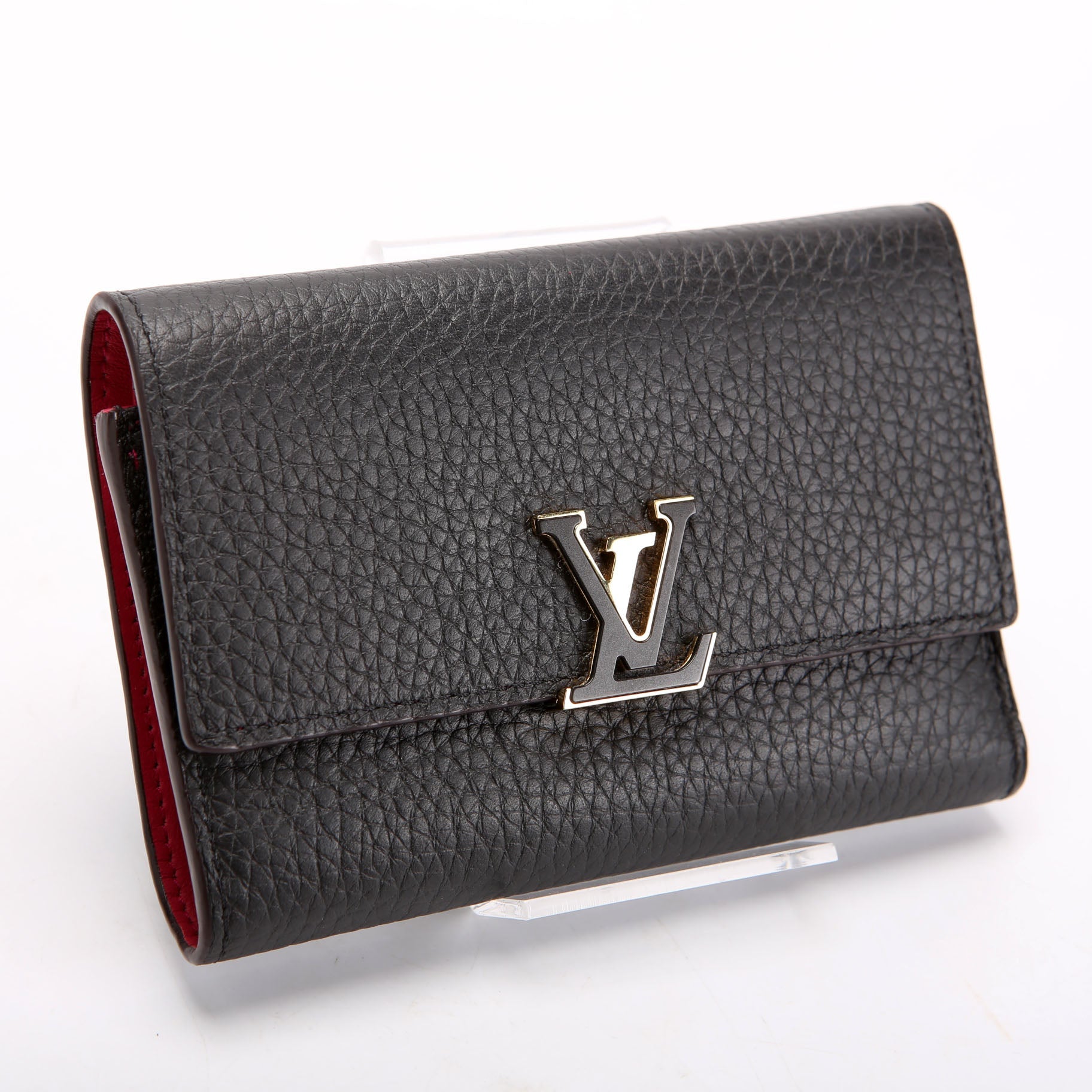 Capucines Wallet Compact Black/Pink