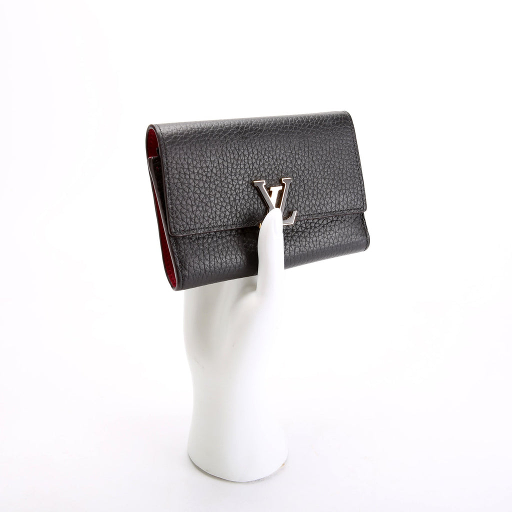 Capucines Wallet Compact Black/Pink