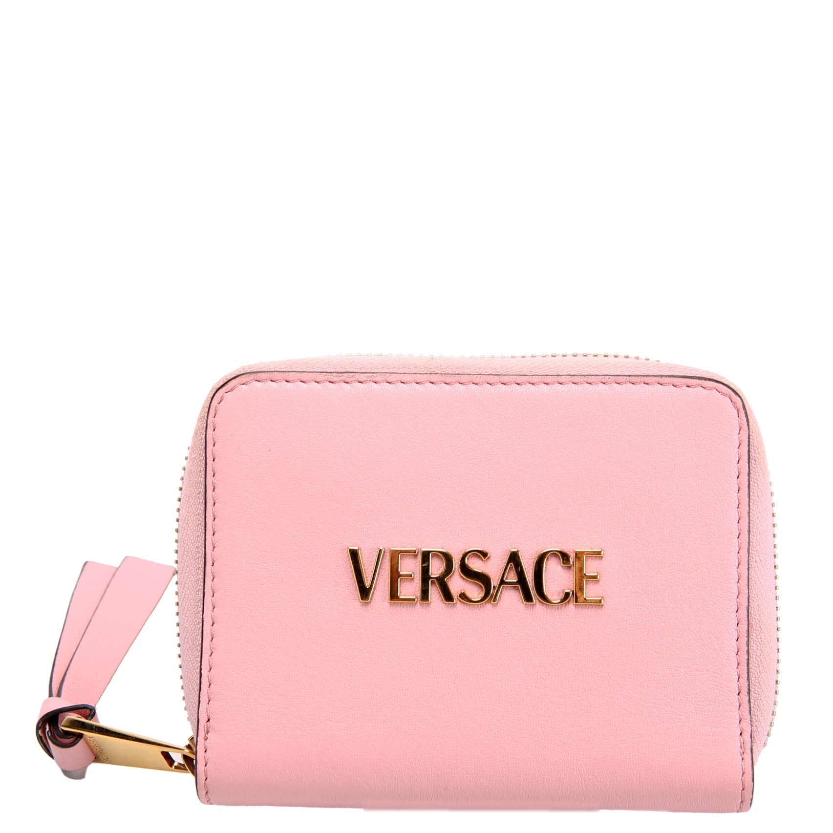 Logo Tag Zip Around Compact Wallet Pink