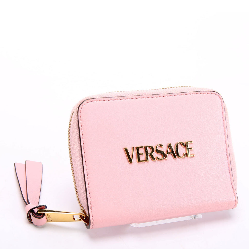 Logo Tag Zip Around Compact Wallet Pink