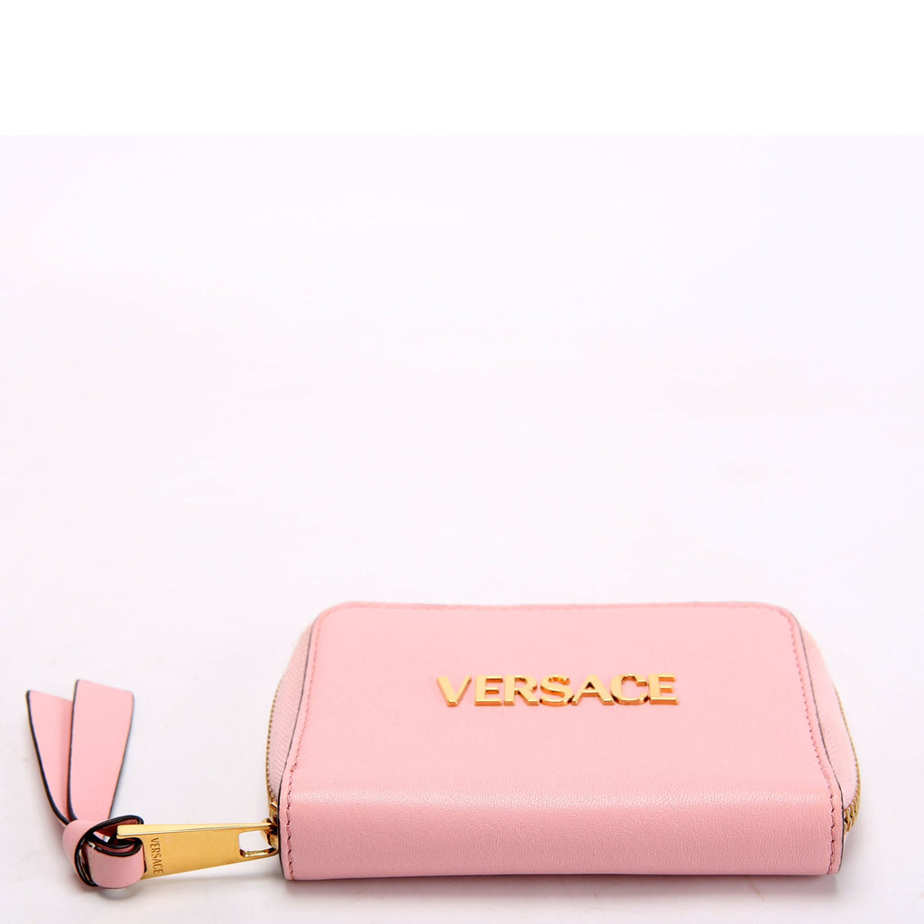 Logo Tag Zip Around Compact Wallet Pink