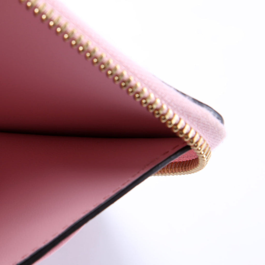 Logo Tag Zip Around Compact Wallet Pink