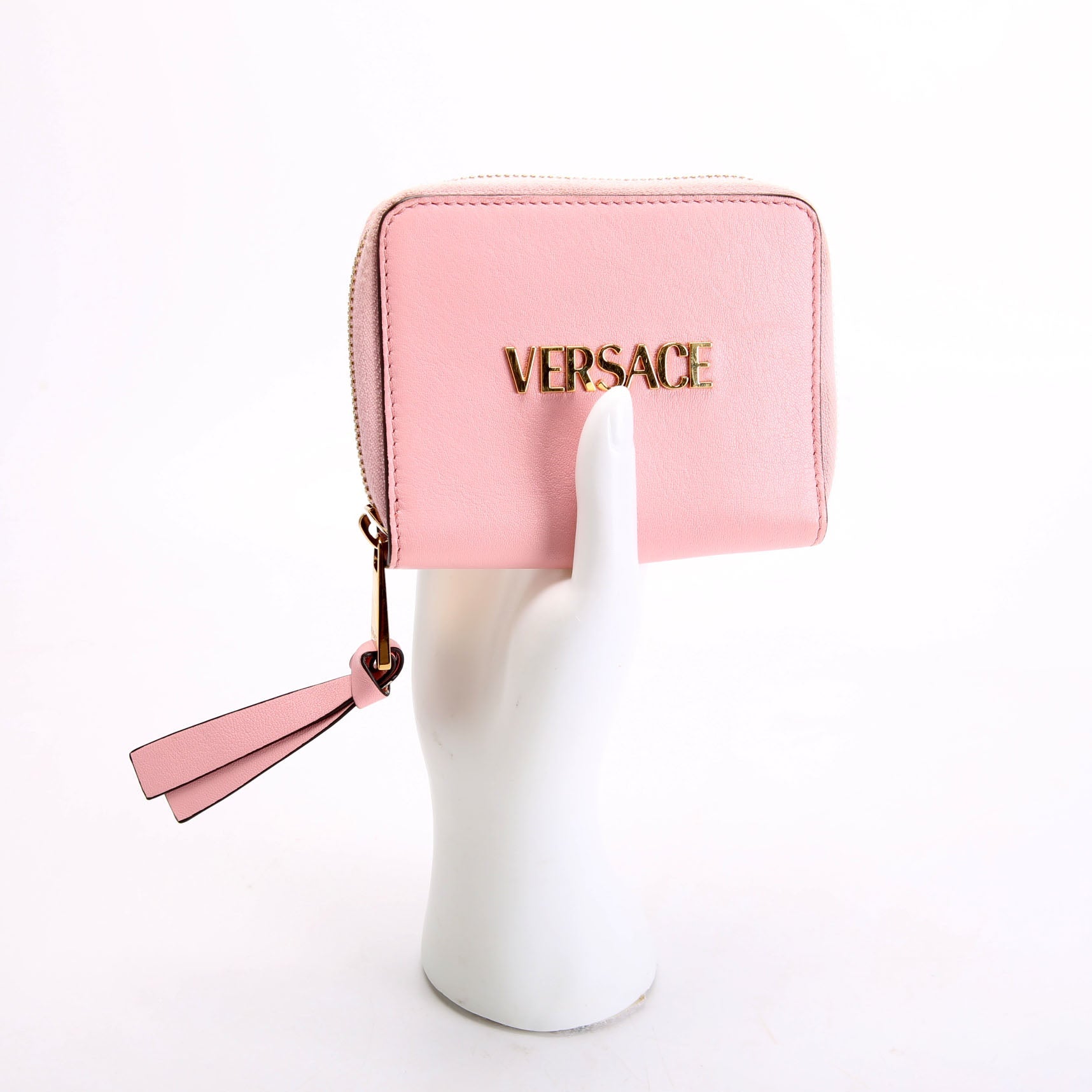 Logo Tag Zip Around Compact Wallet Pink