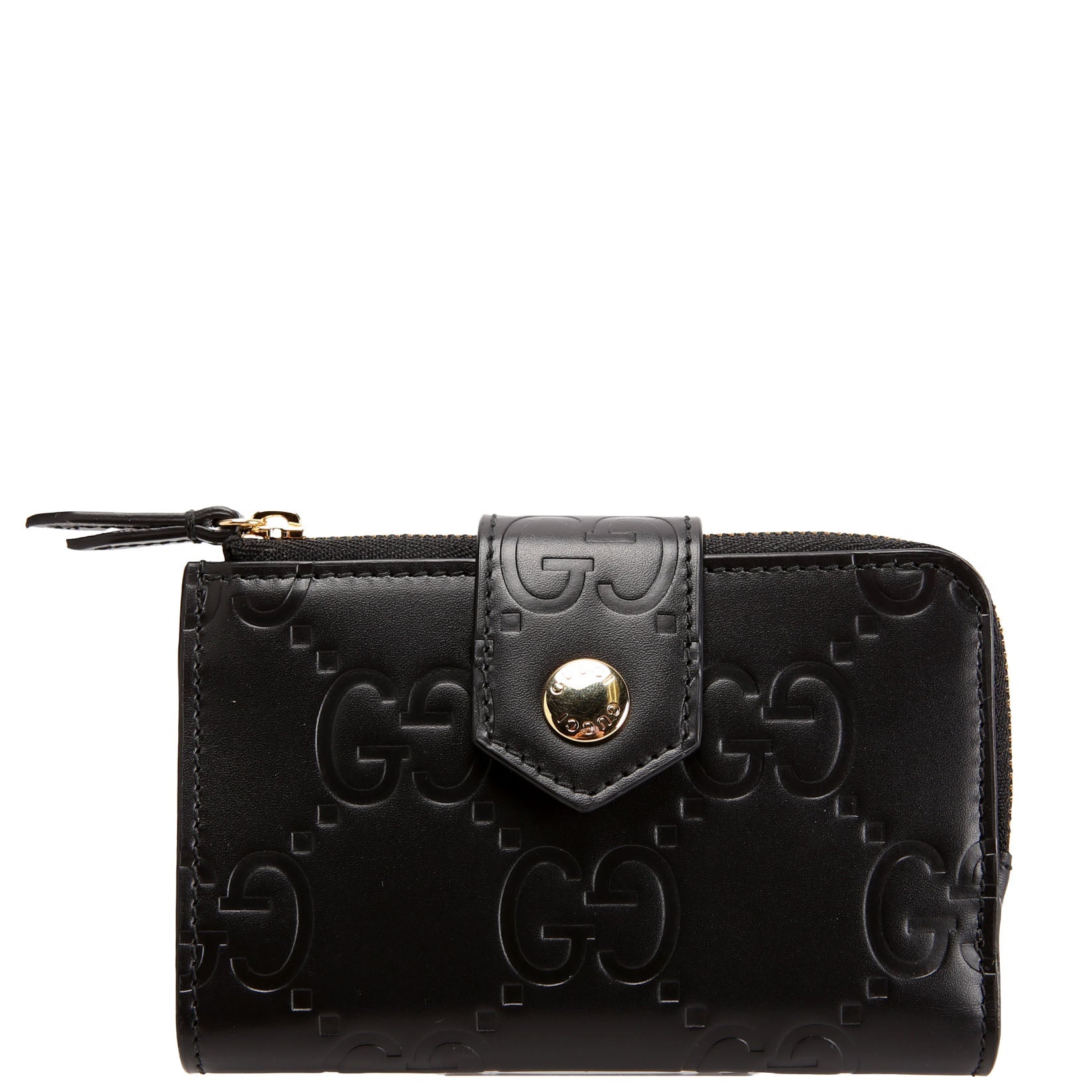 790131 Jumbo GG Leather Medium Bifold Wallet Black