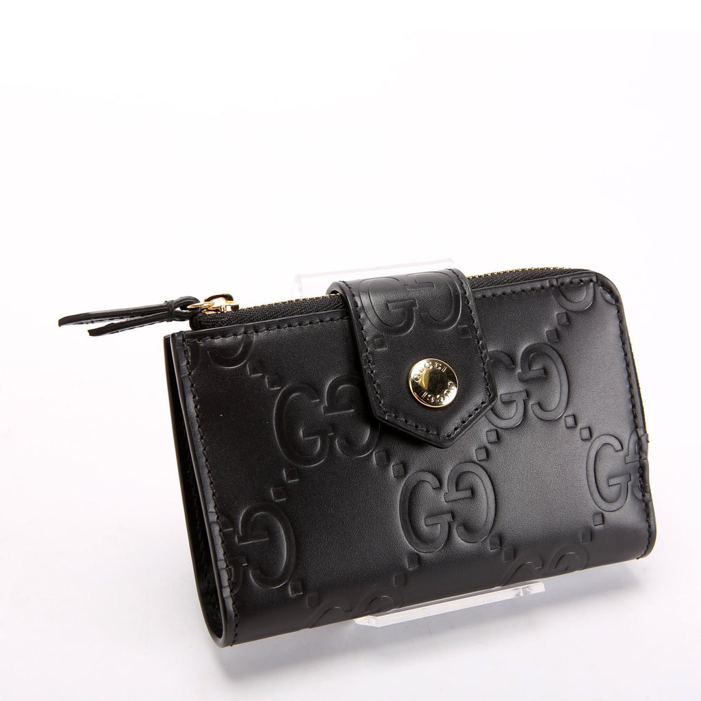 790131 Jumbo GG Leather Medium Bifold Wallet Black