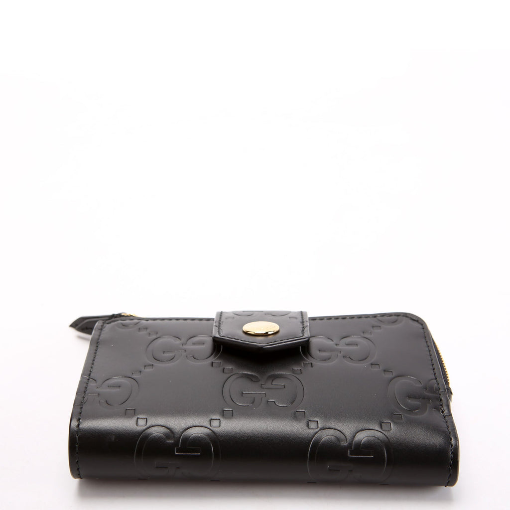 790131 Jumbo GG Leather Medium Bifold Wallet Black