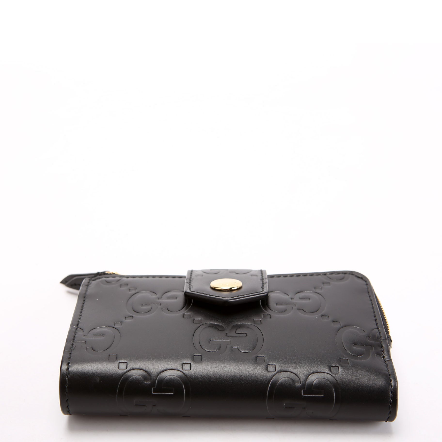 790131 Jumbo GG Leather Medium Bifold Wallet Black