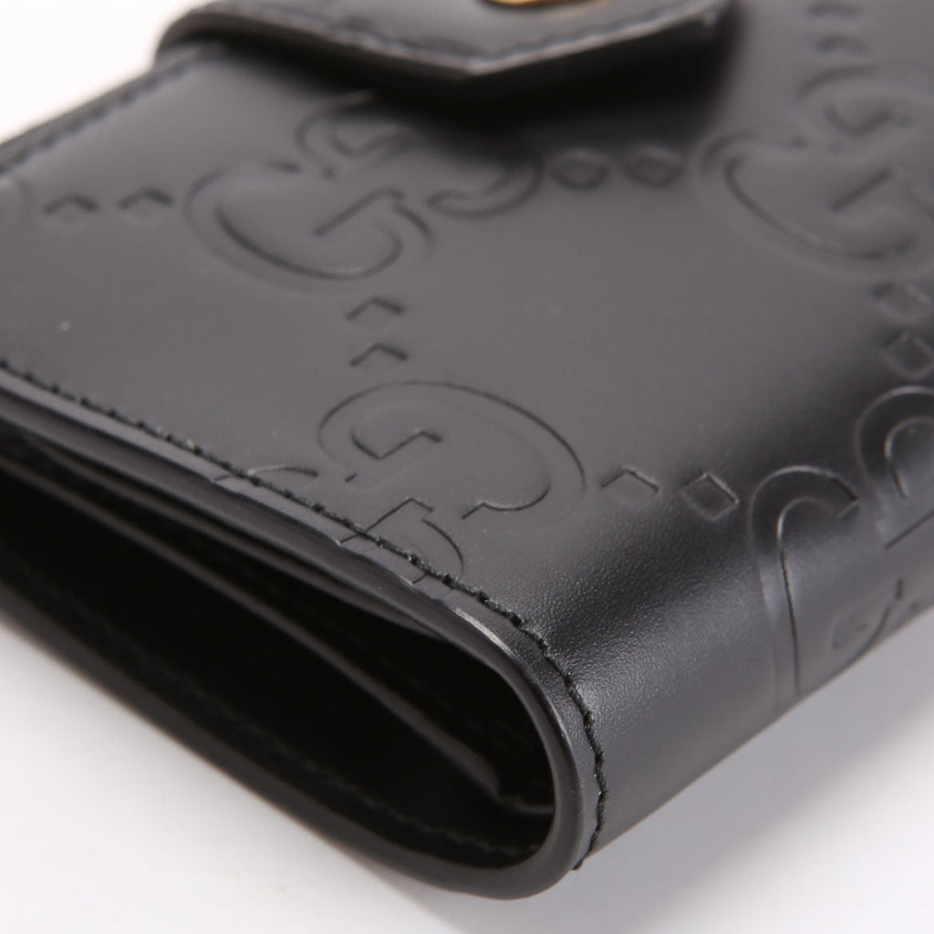 790131 Jumbo GG Leather Medium Bifold Wallet Black