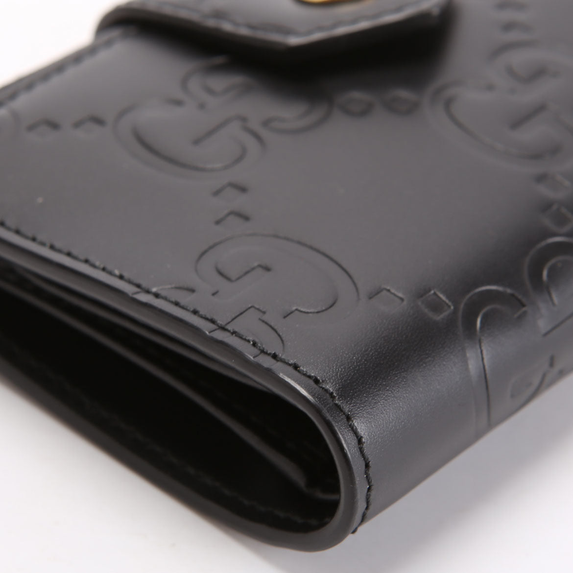 790131 Jumbo GG Leather Medium Bifold Wallet Black
