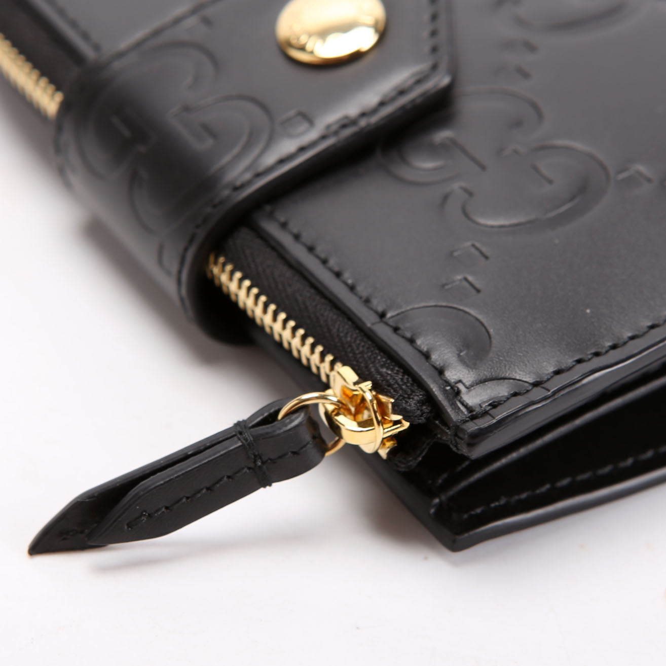 790131 Jumbo GG Leather Medium Bifold Wallet Black