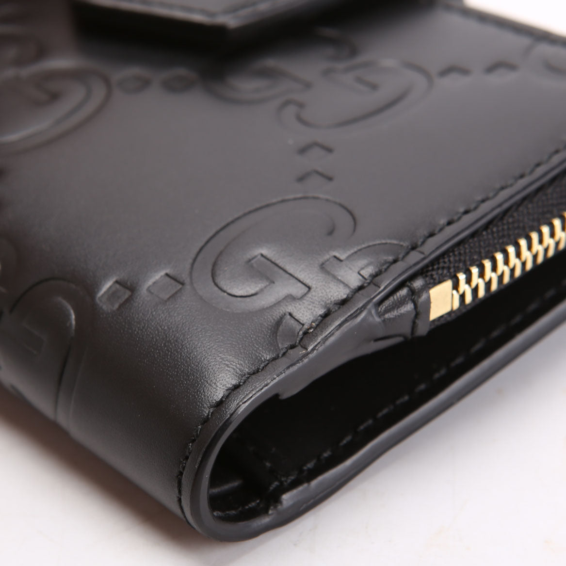 790131 Jumbo GG Leather Medium Bifold Wallet Black
